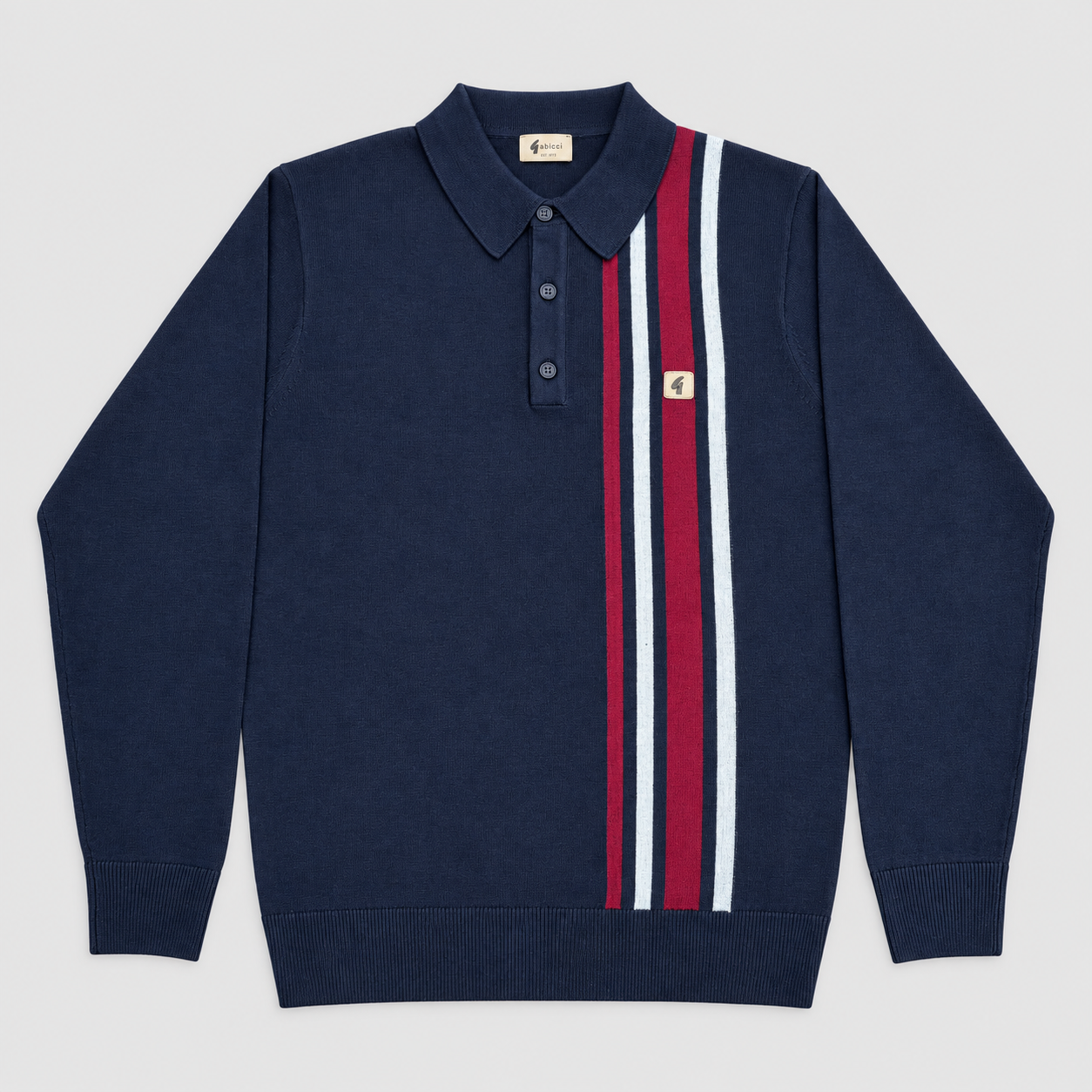 Gabicci Soda Stripe Knit Polo Navy