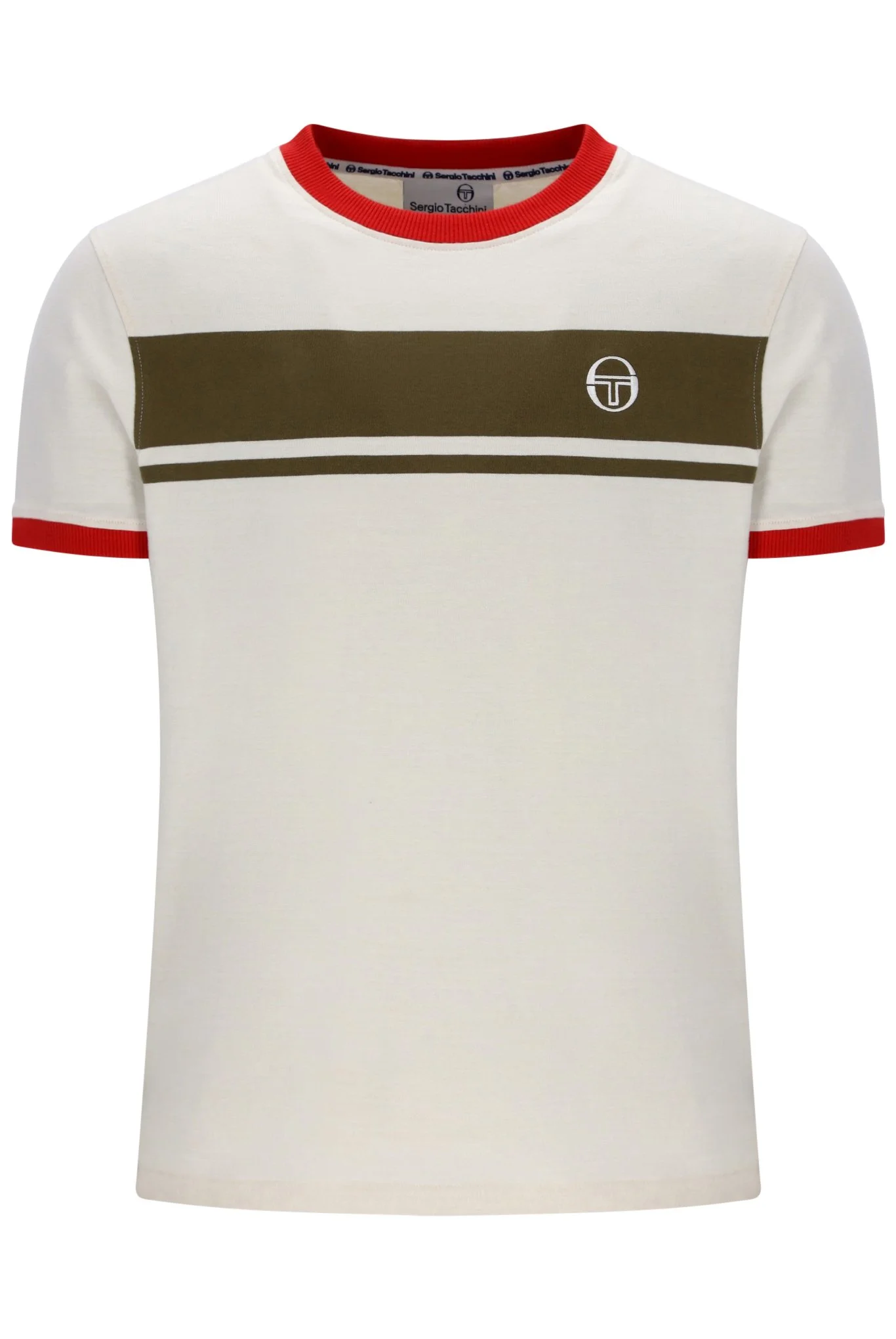 Sergio Tacchini Masters Tee Gardenia/Adrenaline Rush/Dark Olive