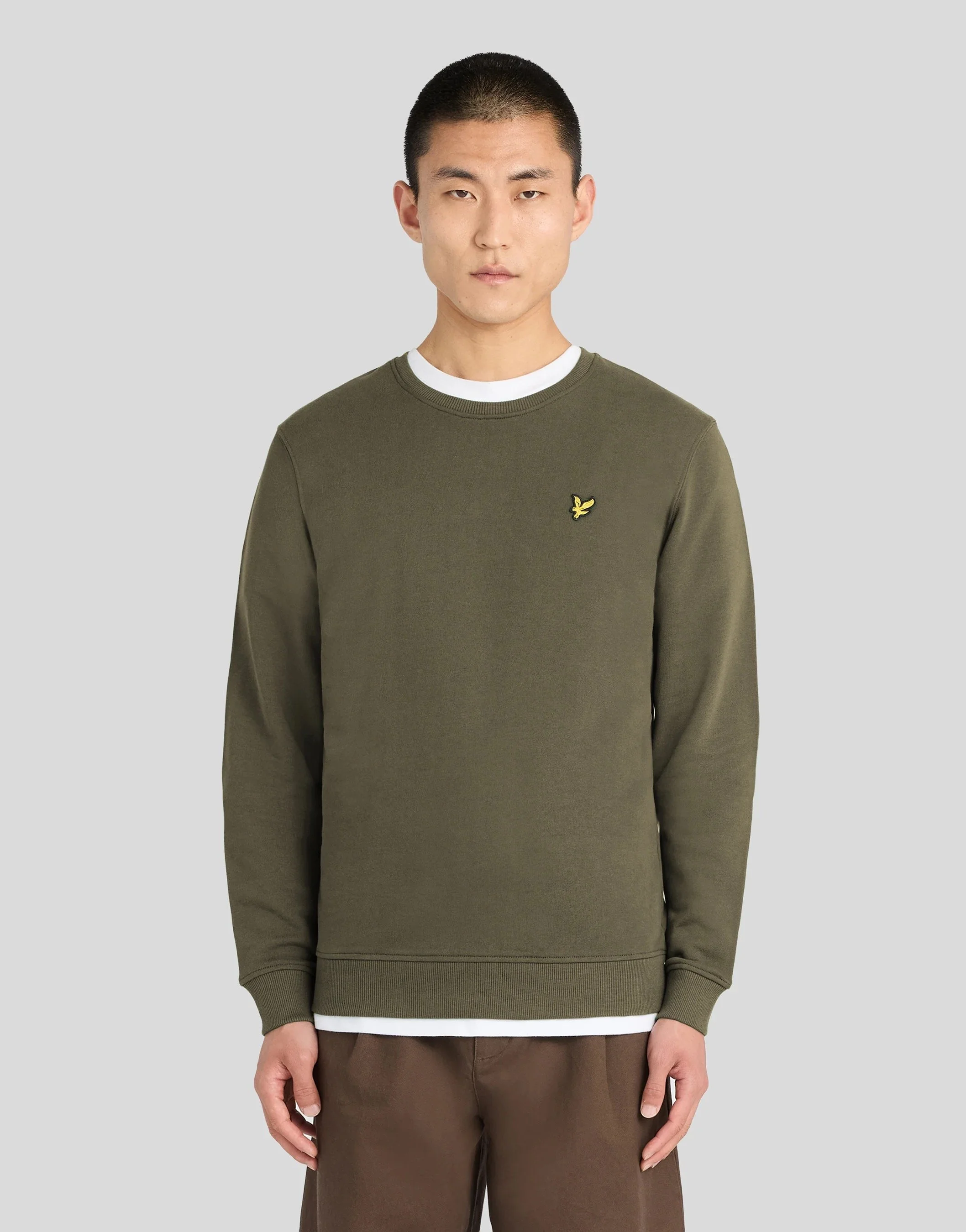 Lyle & Scott Crew Neck Sweatshirt Khaki Ash