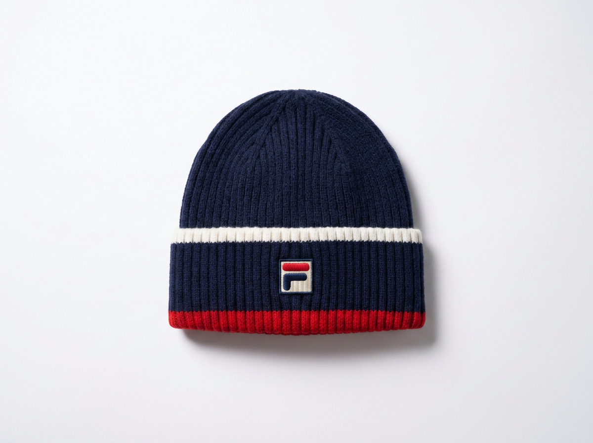 Fila Ciro Ribbed Turnup Beanie Fila Navy / Red / Gardenia