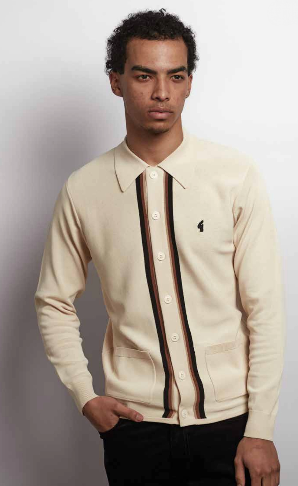 Gabicci Archive Bromley Stripe Knit Cream