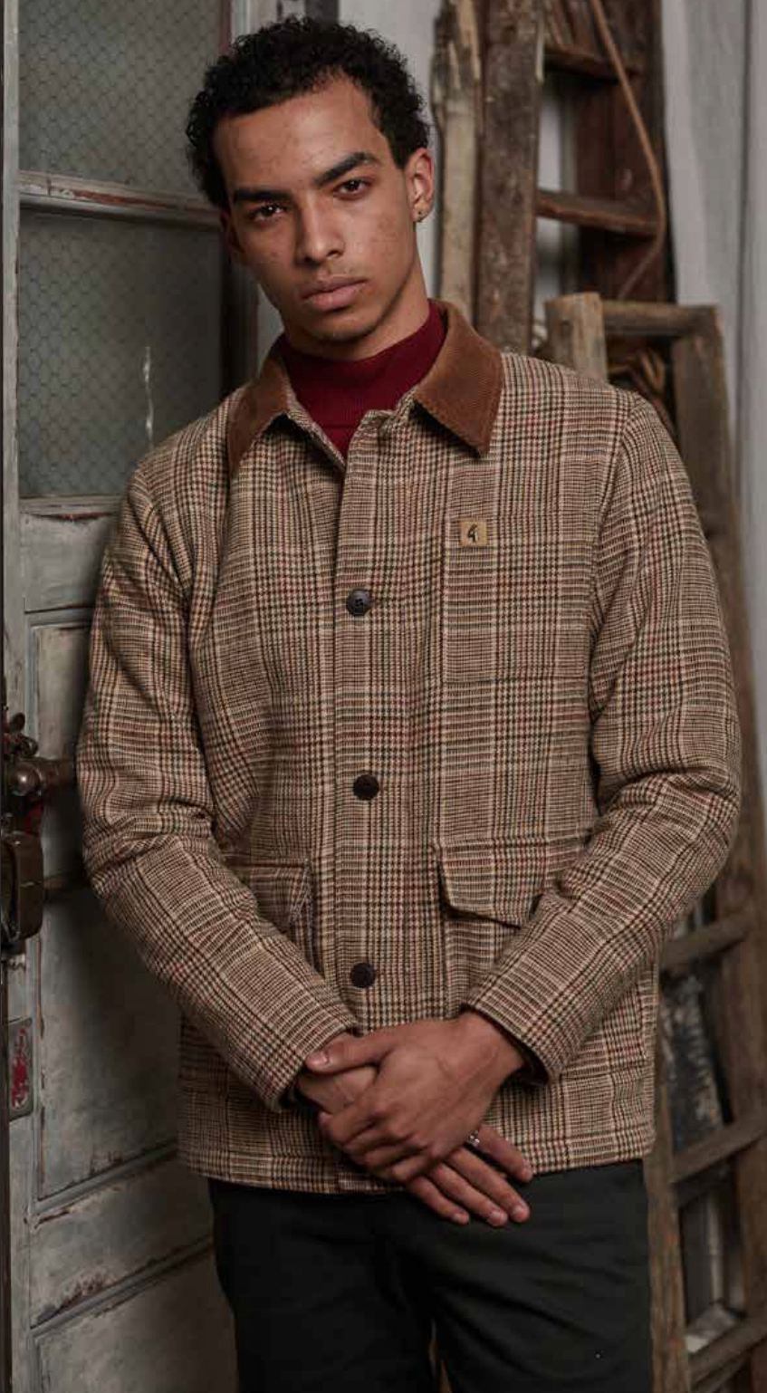 Gabicci Hunter Prince of Wales Jacket  Caramel
