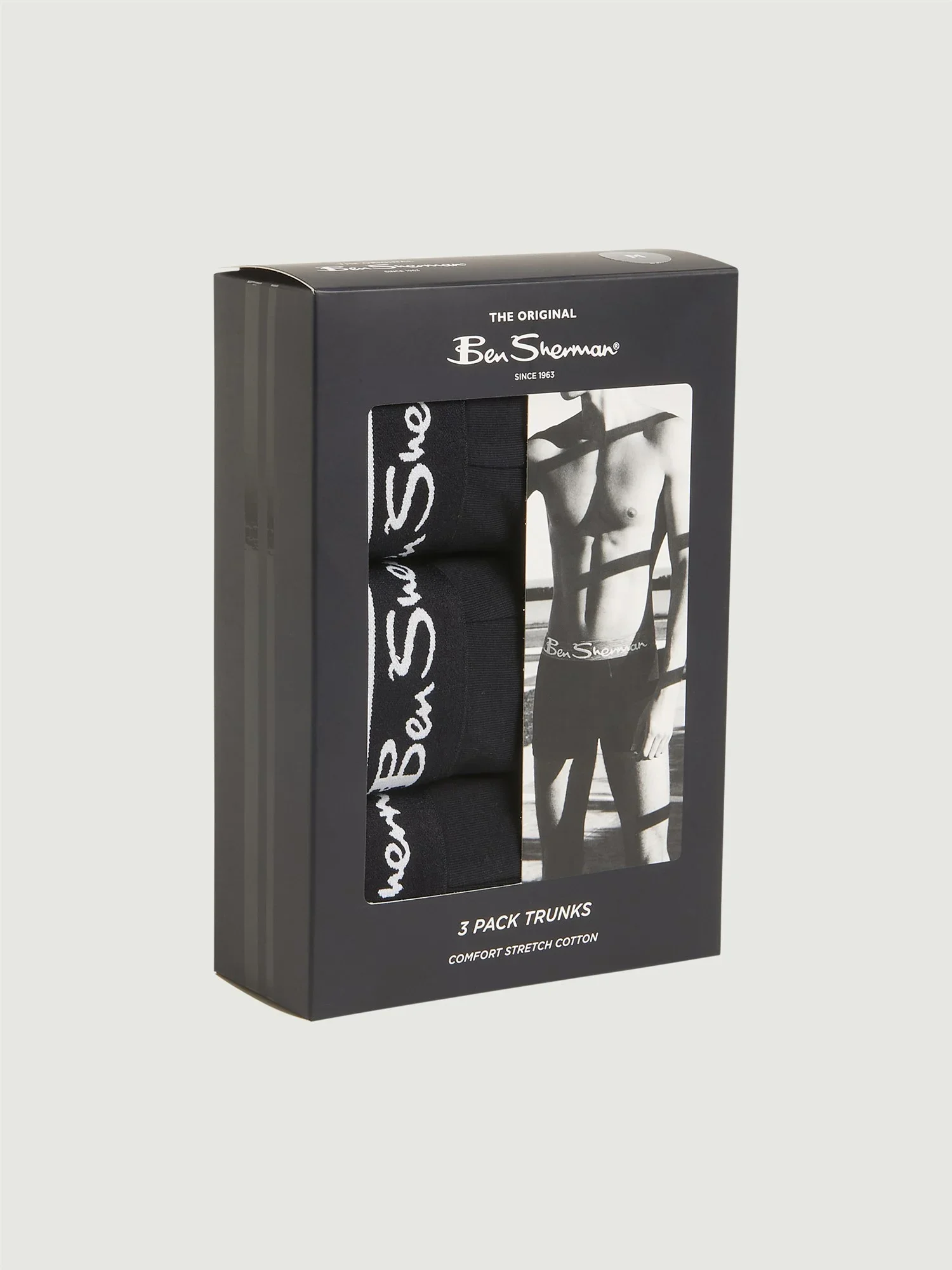 Ben Sherman 3 Pack Mod Signature Stripe Trunks Black