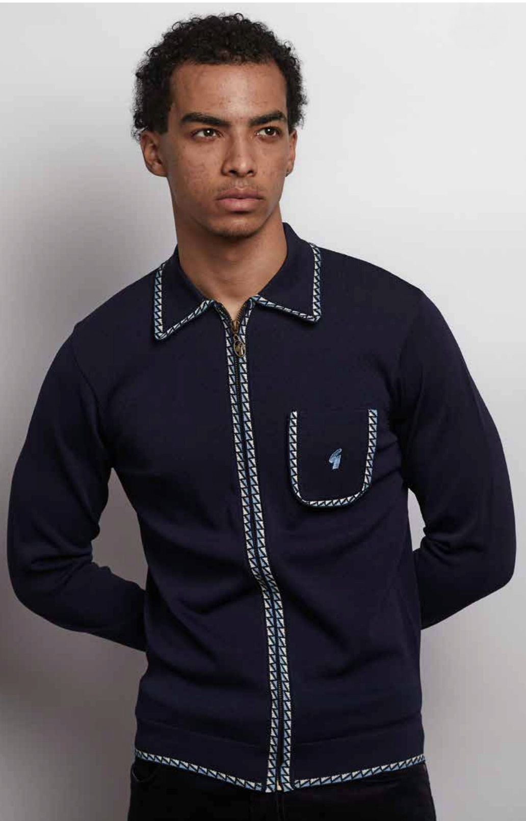 Gabicci Archive Nick  Zip Knit Navy