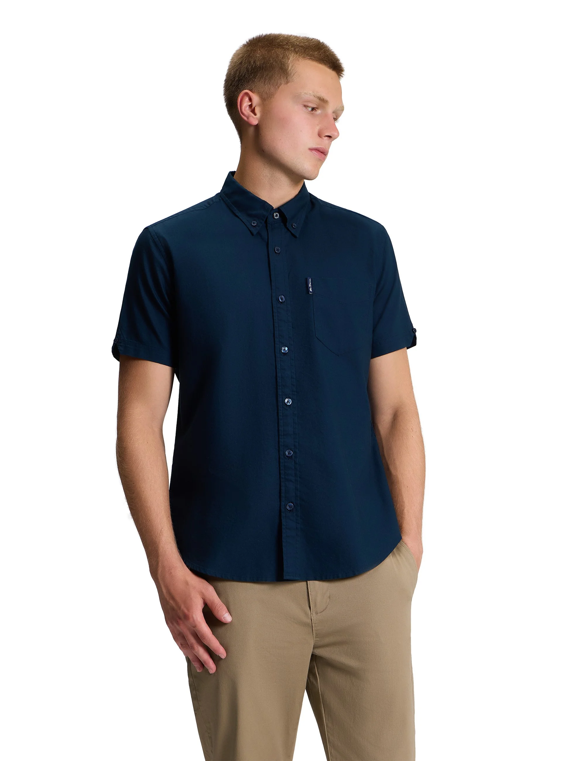 Ben Sherman Signature Short Sleeve Oxford Shirt Navy