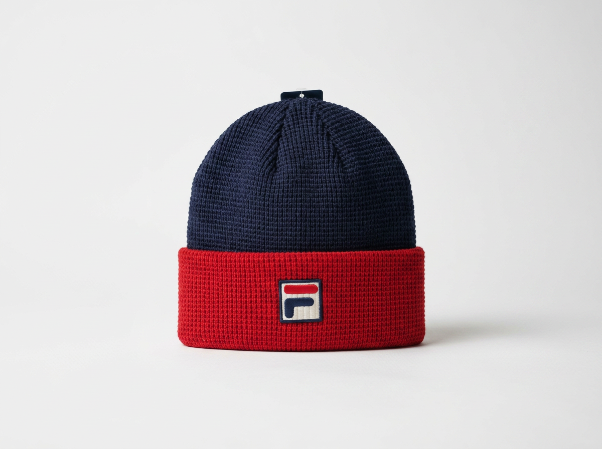 Fila Rune Colourblock Turn Up Beanie Fila Navy/Red