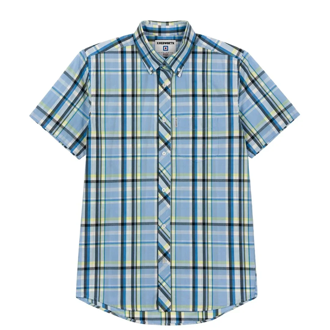 Knebworth Broad Check Shirt - Sky Blue