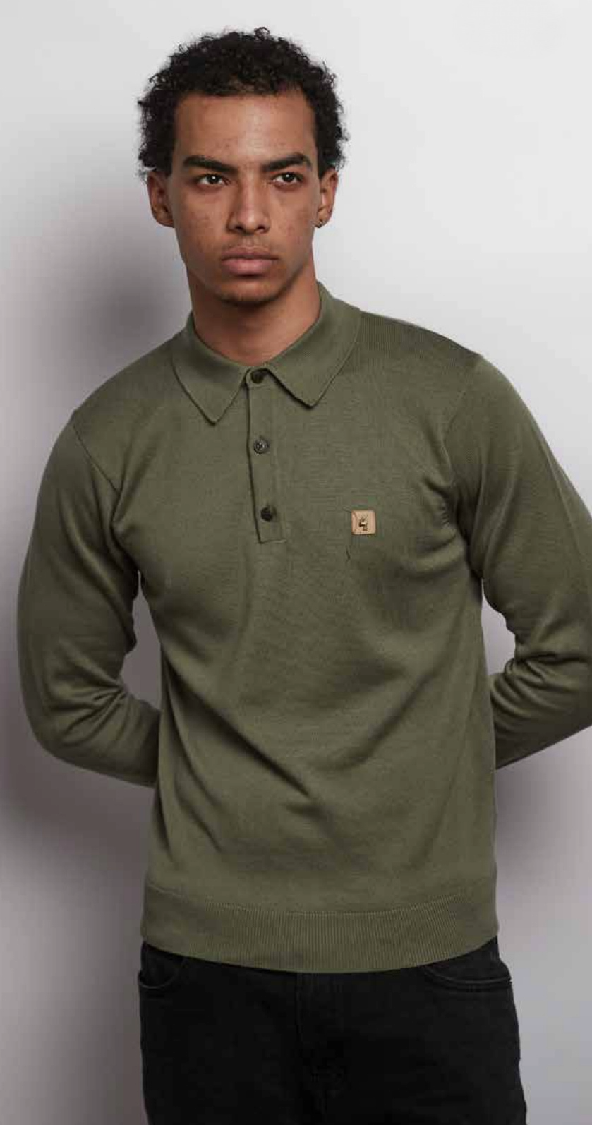 Gabicci Francesco Knit Polo Khaki