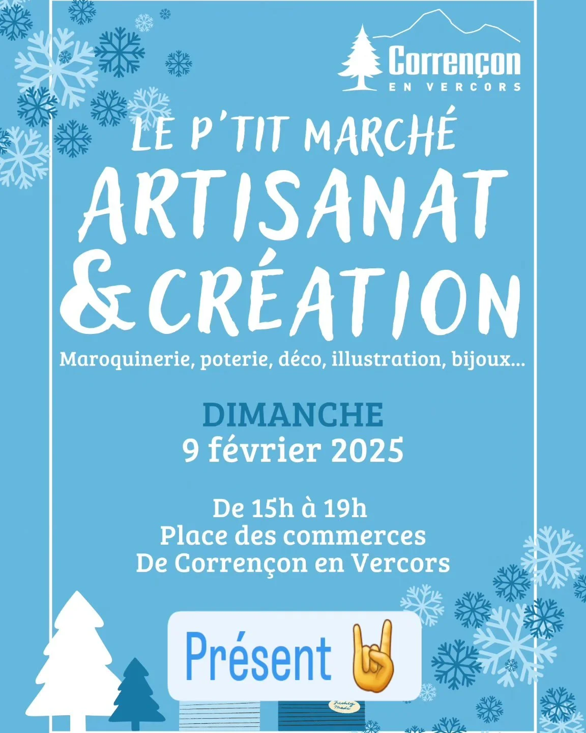 Prochain march&eacute; &agrave; Corren&ccedil;on en Vercors 🔥❄️
Venez nombreux !
