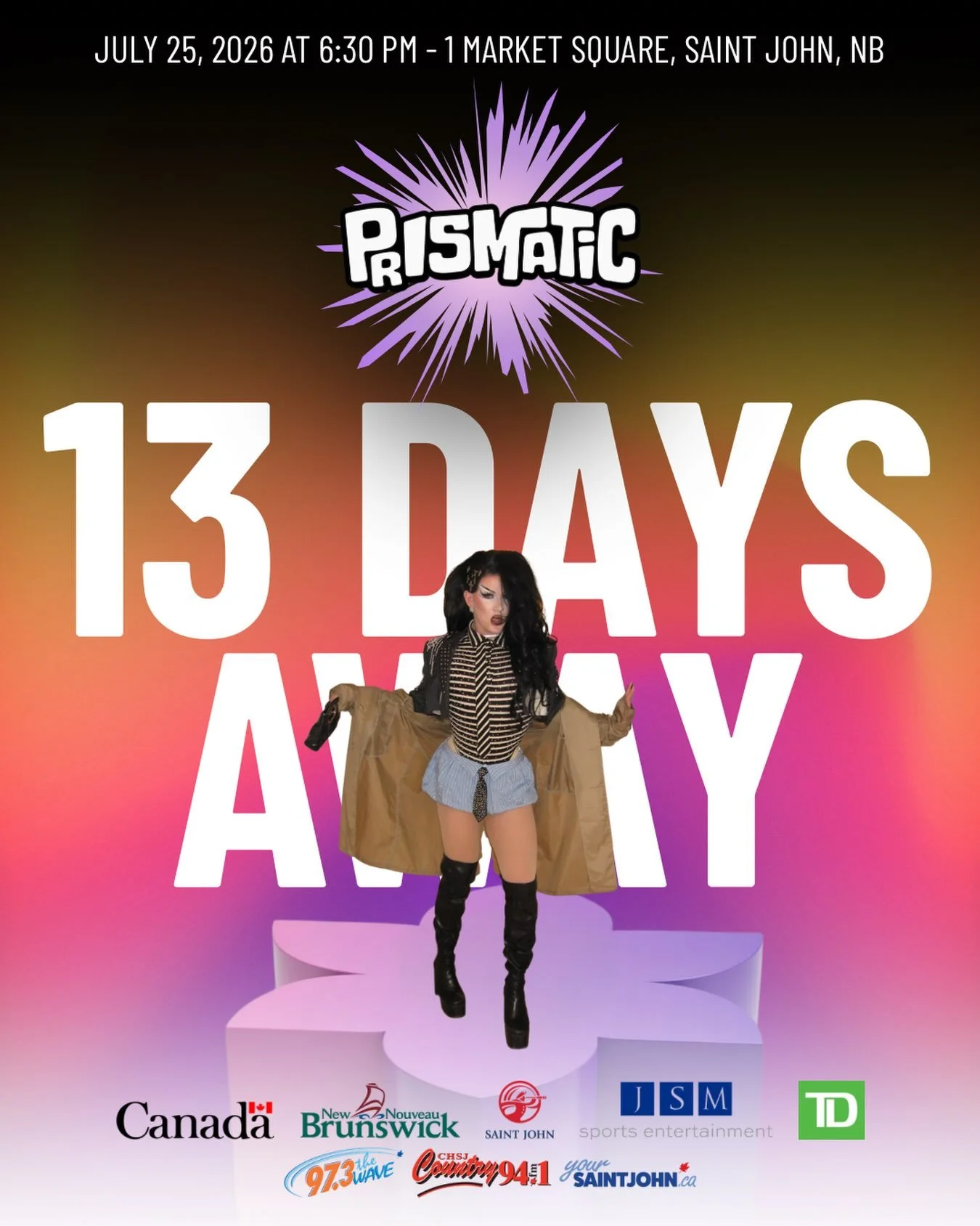 ✨ 13 DAYS TO GO ✨

Thirteen days stand between us and the biggest celebration of the summer. 

Today we are celebrating the phenomenal Bambi Shot, who is ready to bring a fierce performance to the Prismatic stage.

Join us on Saturday, July 25, 2026,