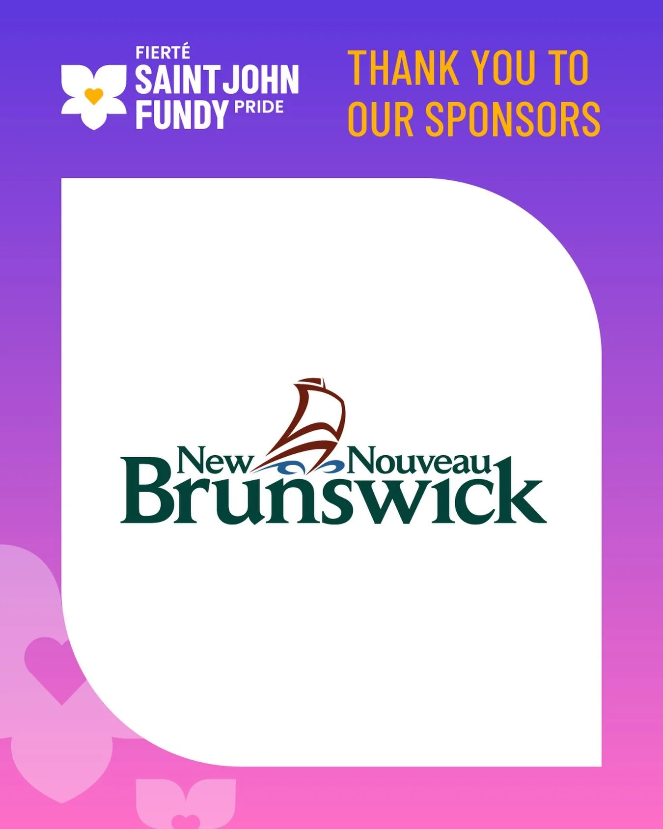 A heartfelt thank you to the Province of New Brunswick for supporting Saint John Fundy Pride and helping make this year&rsquo;s festival possible. 💜

Your support helps create welcoming spaces where our community can celebrate, connect, and be proud
