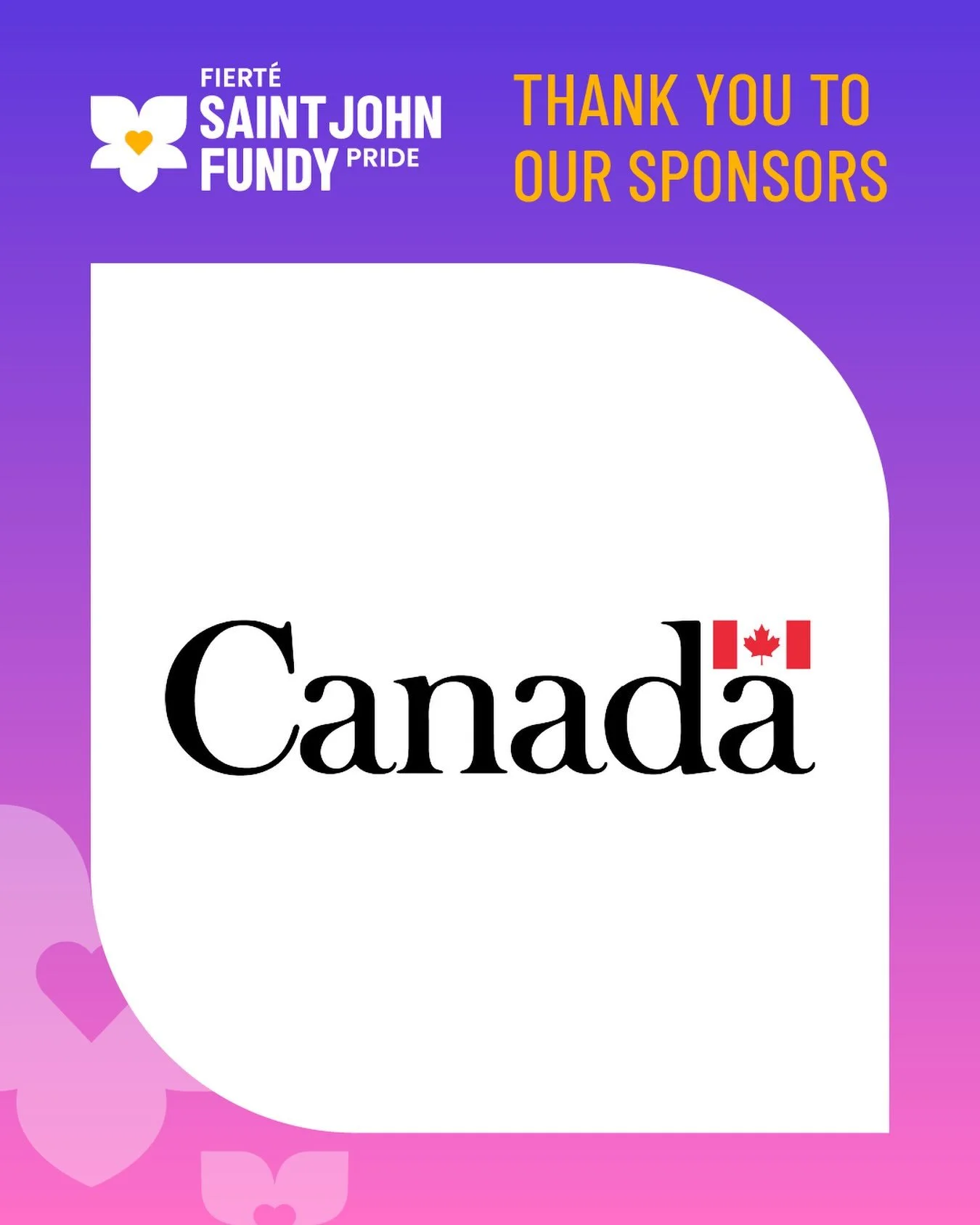 A sincere thank you to the Government of Canada for supporting Saint John Fundy Pride and helping make this year&rsquo;s festival possible. ❤️

Your support helps create spaces where our community can celebrate, connect, and be proudly visible. Toget