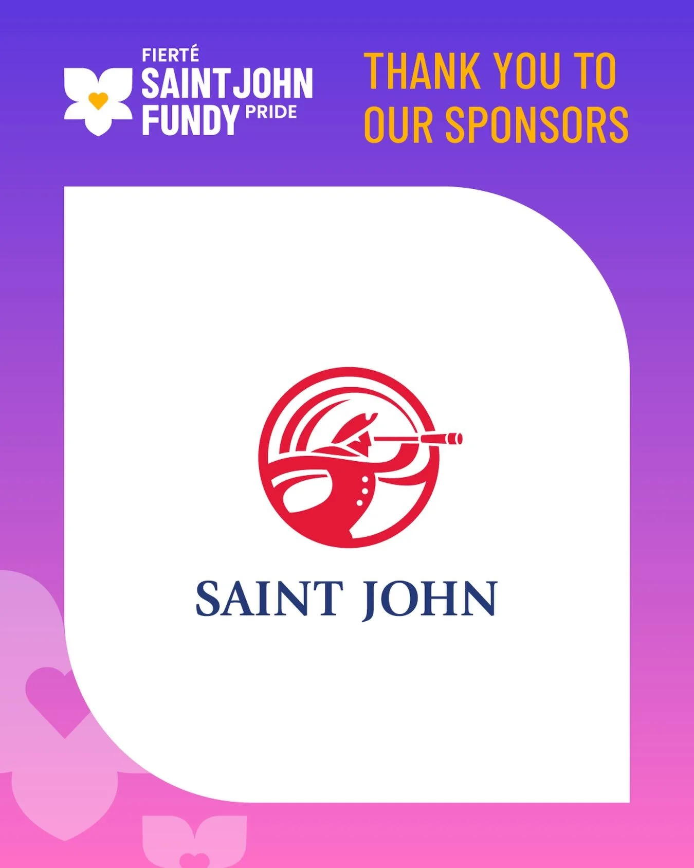 A heartfelt thank you to the @cityofsaintjohnnb for supporting Saint John Fundy Pride and helping make this year&rsquo;s festival possible. 💜

Your support helped create welcoming spaces where our community could celebrate, connect, and be proudly v