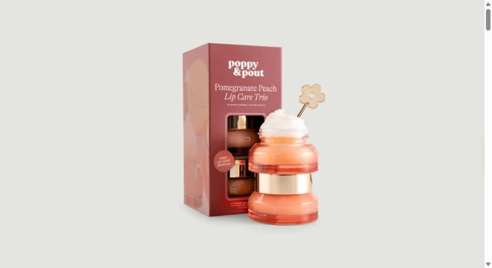 Poppy & Pout Pomegranate Peach Lip Care Trio
