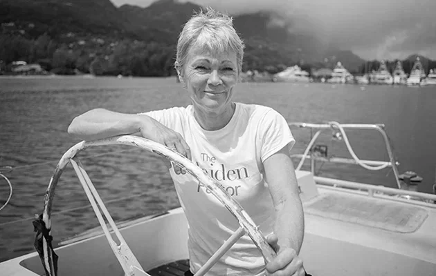Tracy Edwards MBE, British sailor and skipper of the first all-female crew in the Whitbread Round the World Yacht Race.