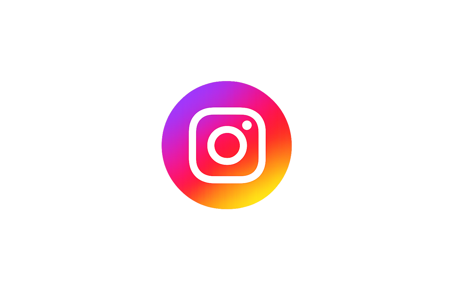 Instagram app icon with a gradient background of purple, pink, orange, and yellow.