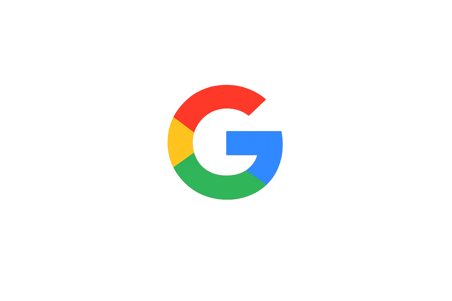 Blurred Google logo with a rainbow-colored circle on a gray background.