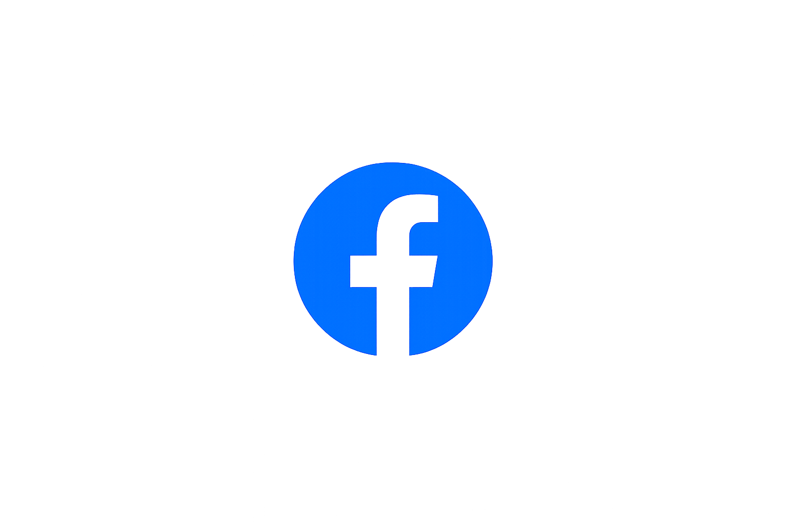 Facebook logo with blue circle and white lowercase 'f' in the center on a black background.