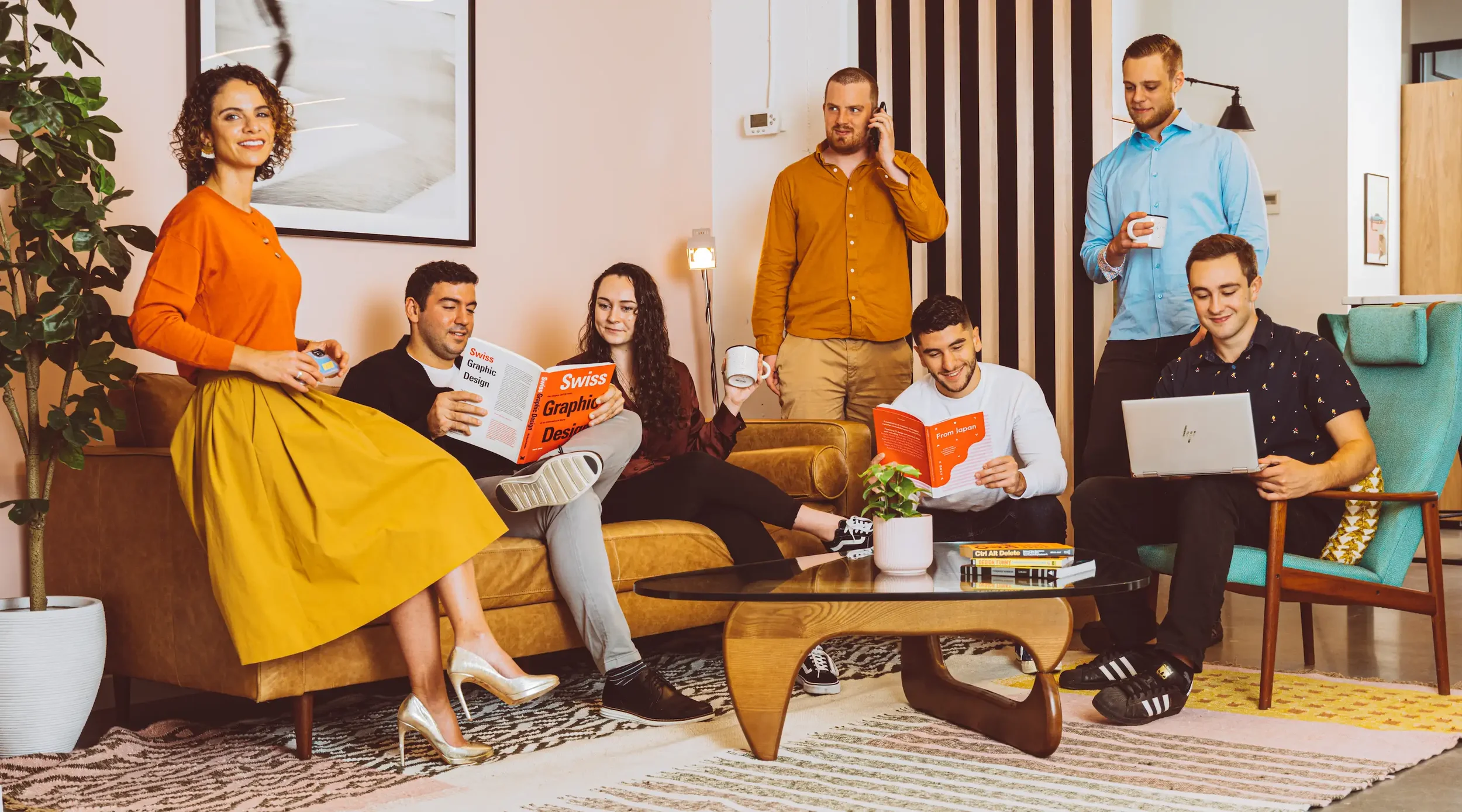 Laura Boyer in her office with her B2B marketing team