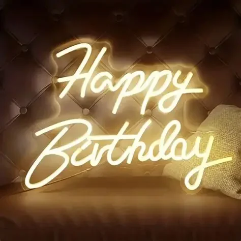 Neon happy birthday sign