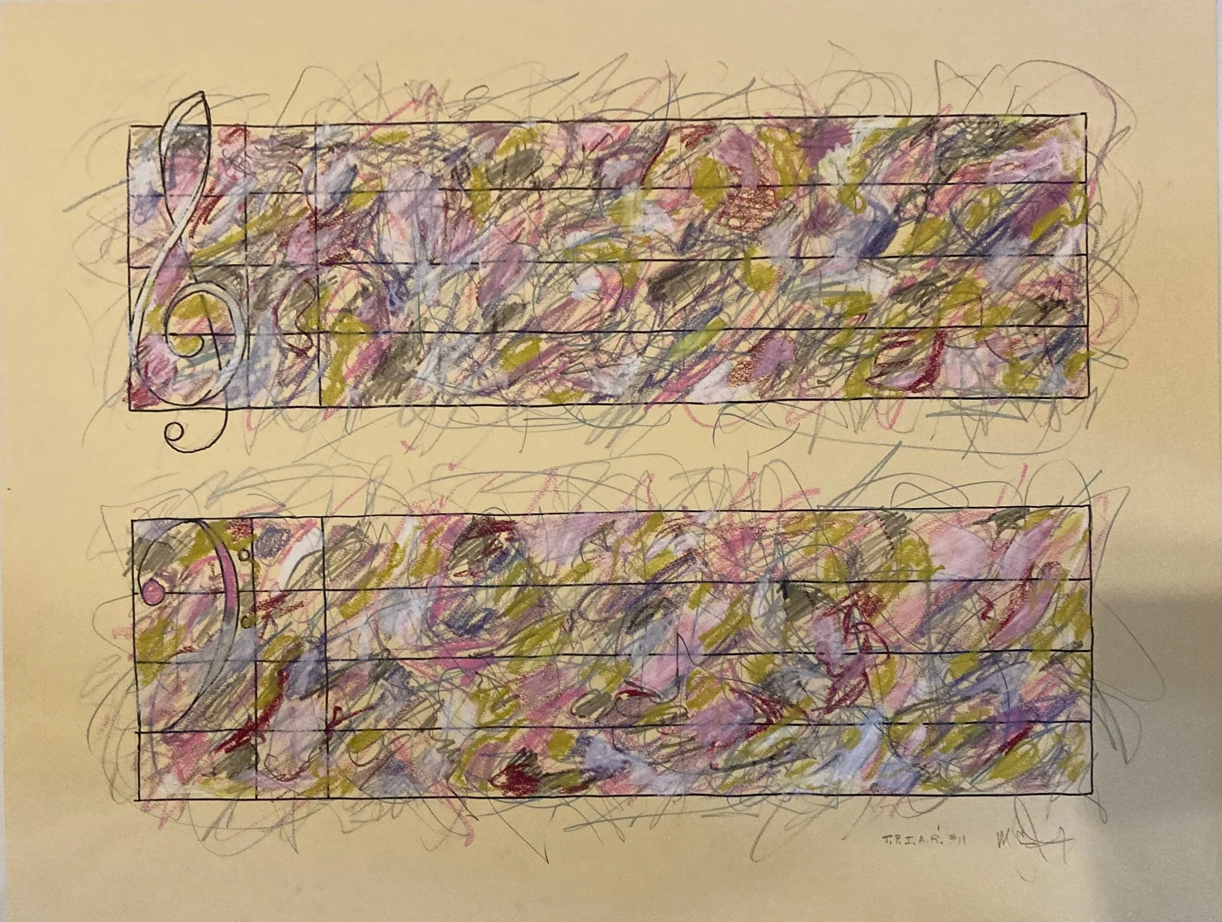 The Poet Is a Radio #14 - Oil pastel and ink on paper 20 x 26" 2018