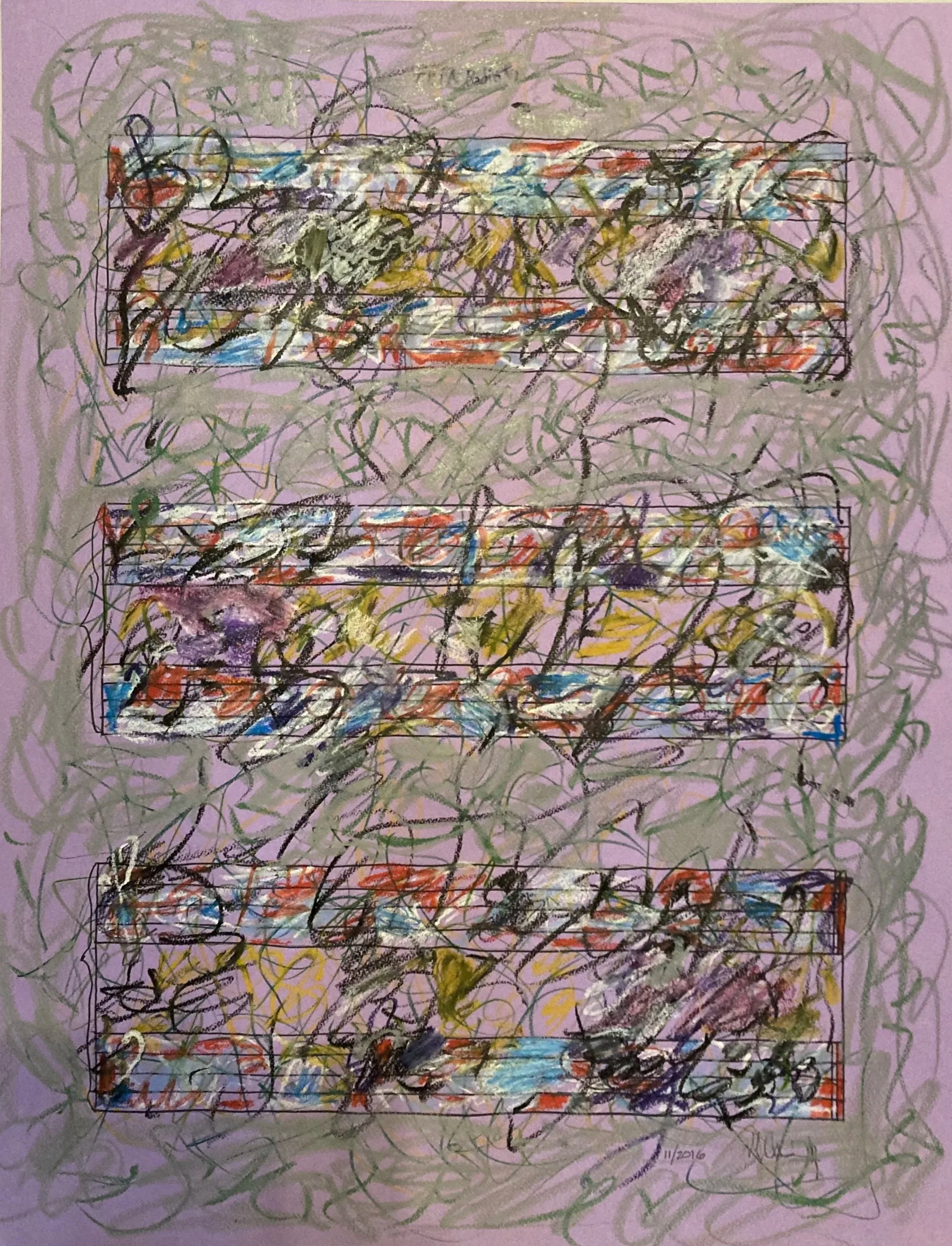 The Poet Is a Radio #11 - Oil pastel and ink on paper 20 x 26" 2016