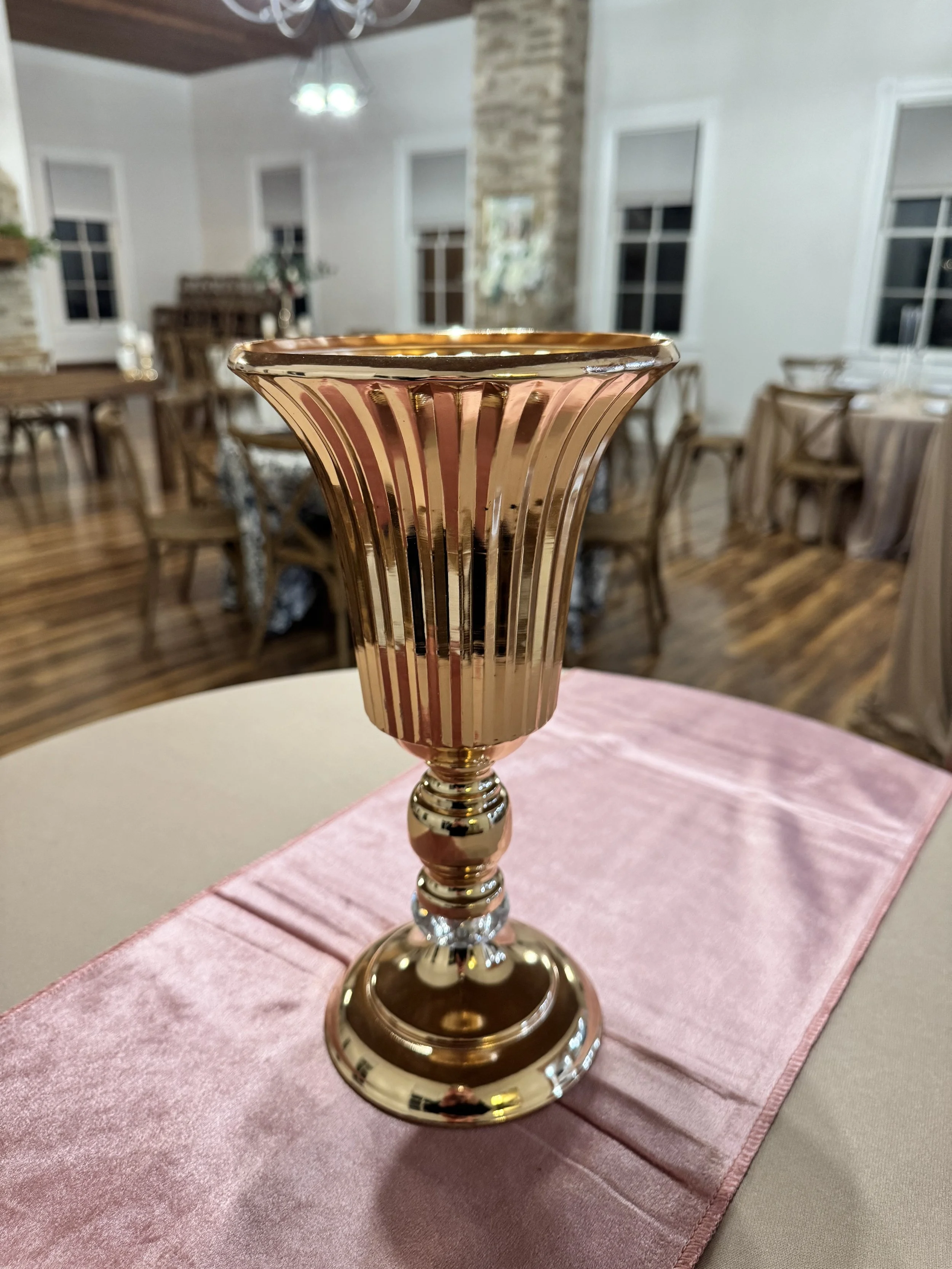 Gold Fluted Pedestal Vase