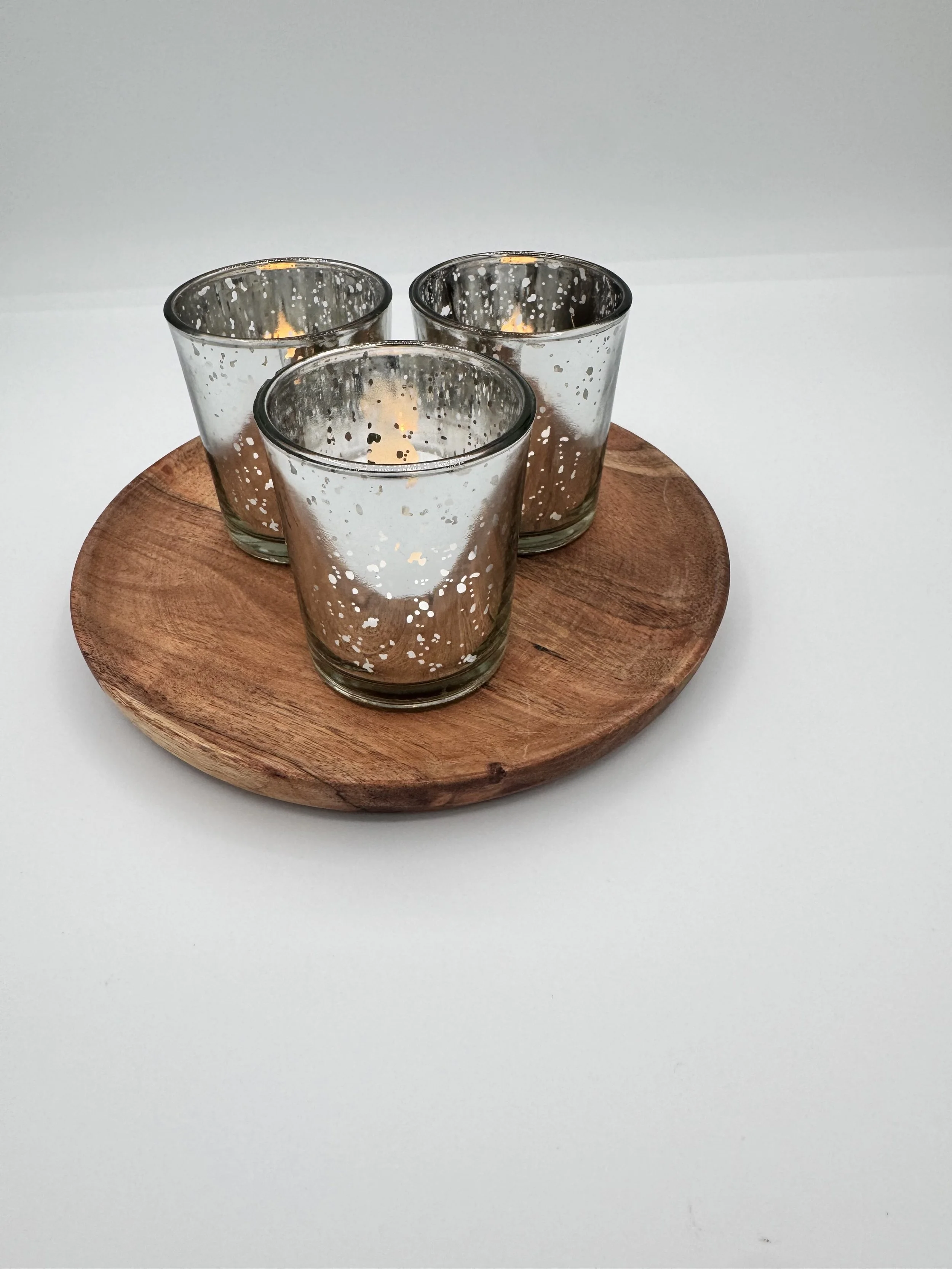 Silver Mercury Glass Votive Holders