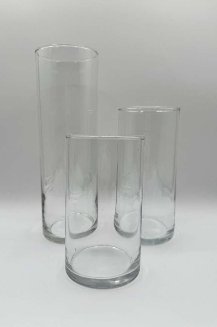Clear Glass Cylinder Vases (Multiple Sizes)