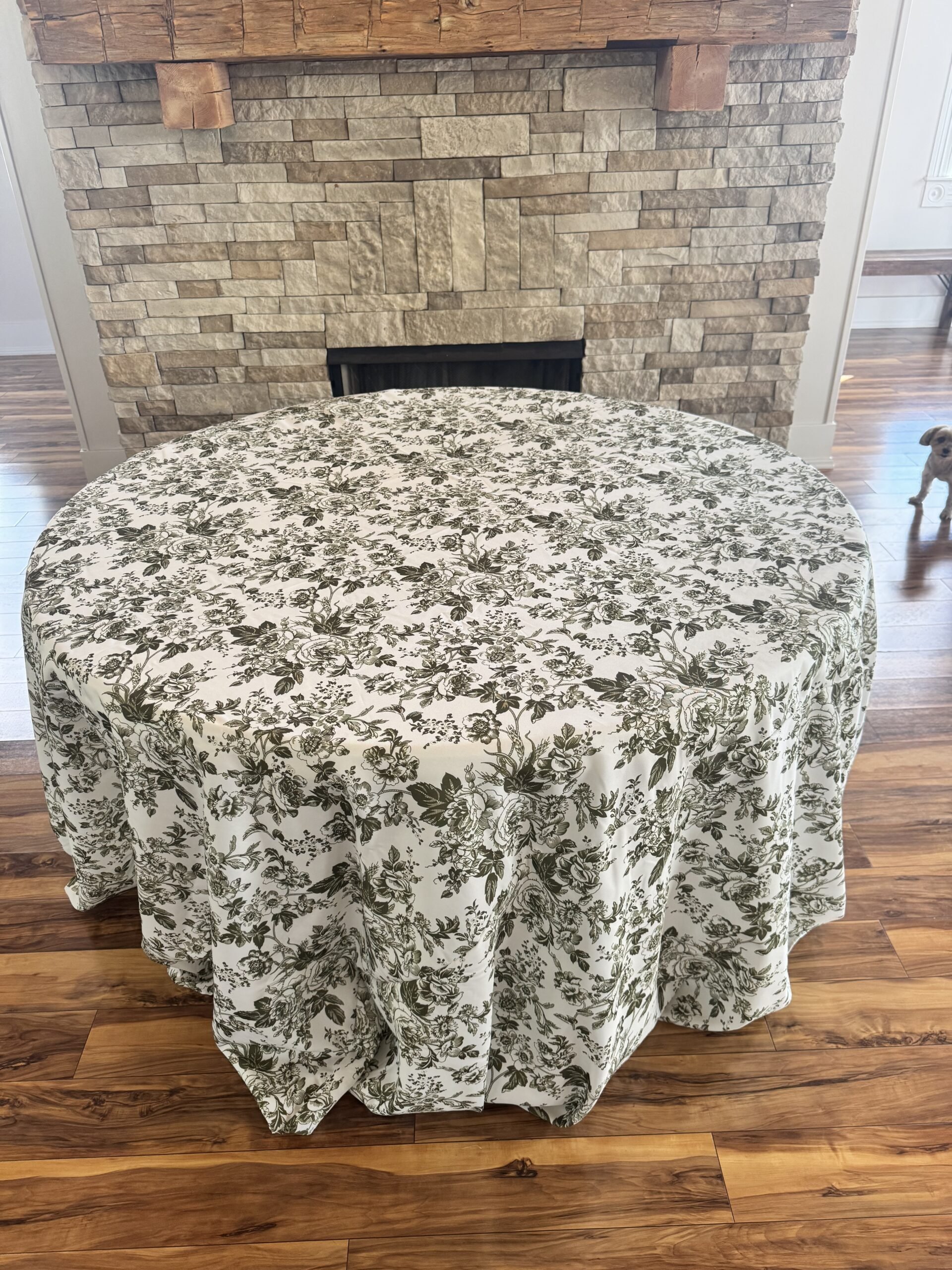 French Toile Table Linen – Olive