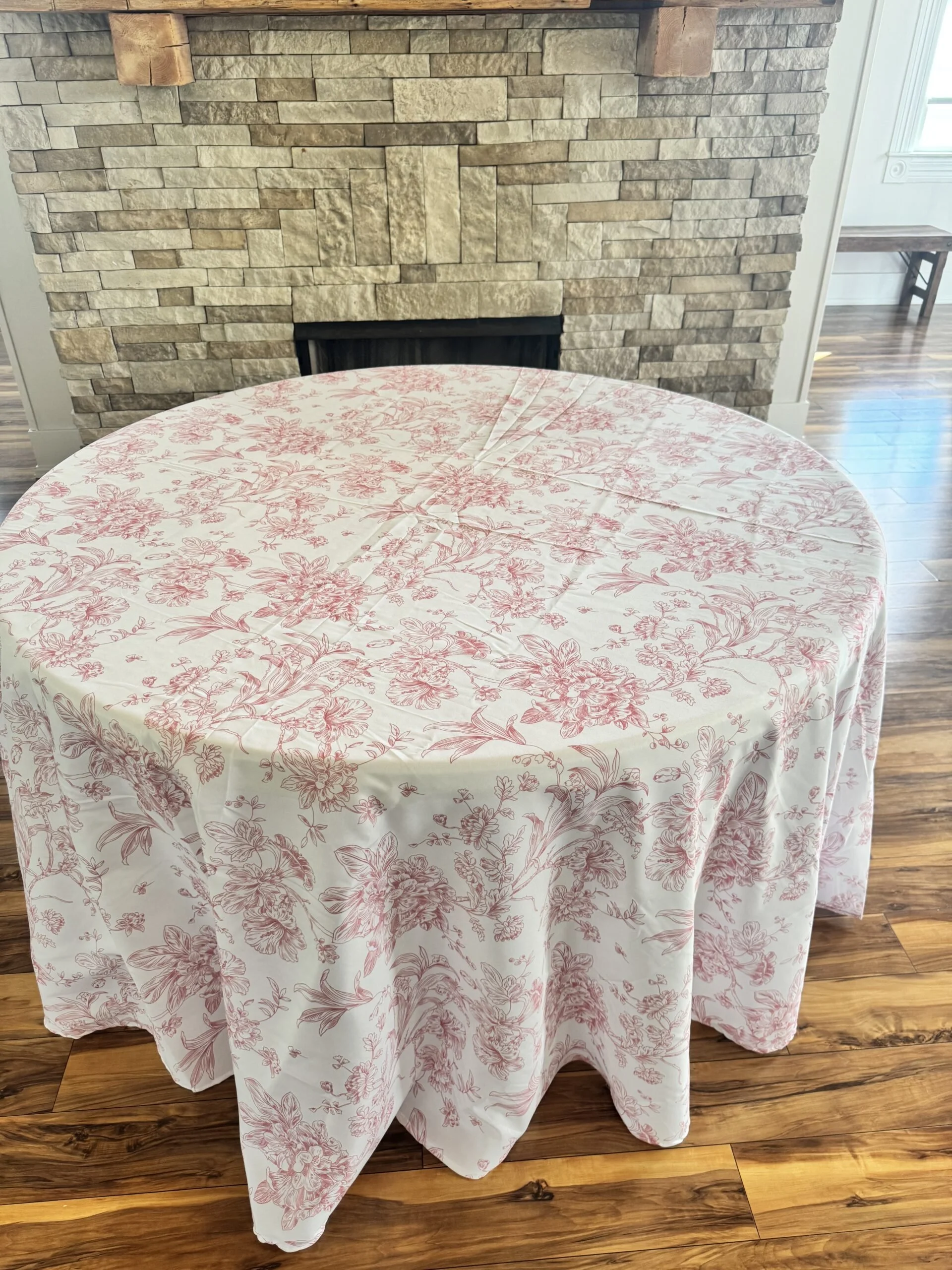 French Toile Table Linen – Pink