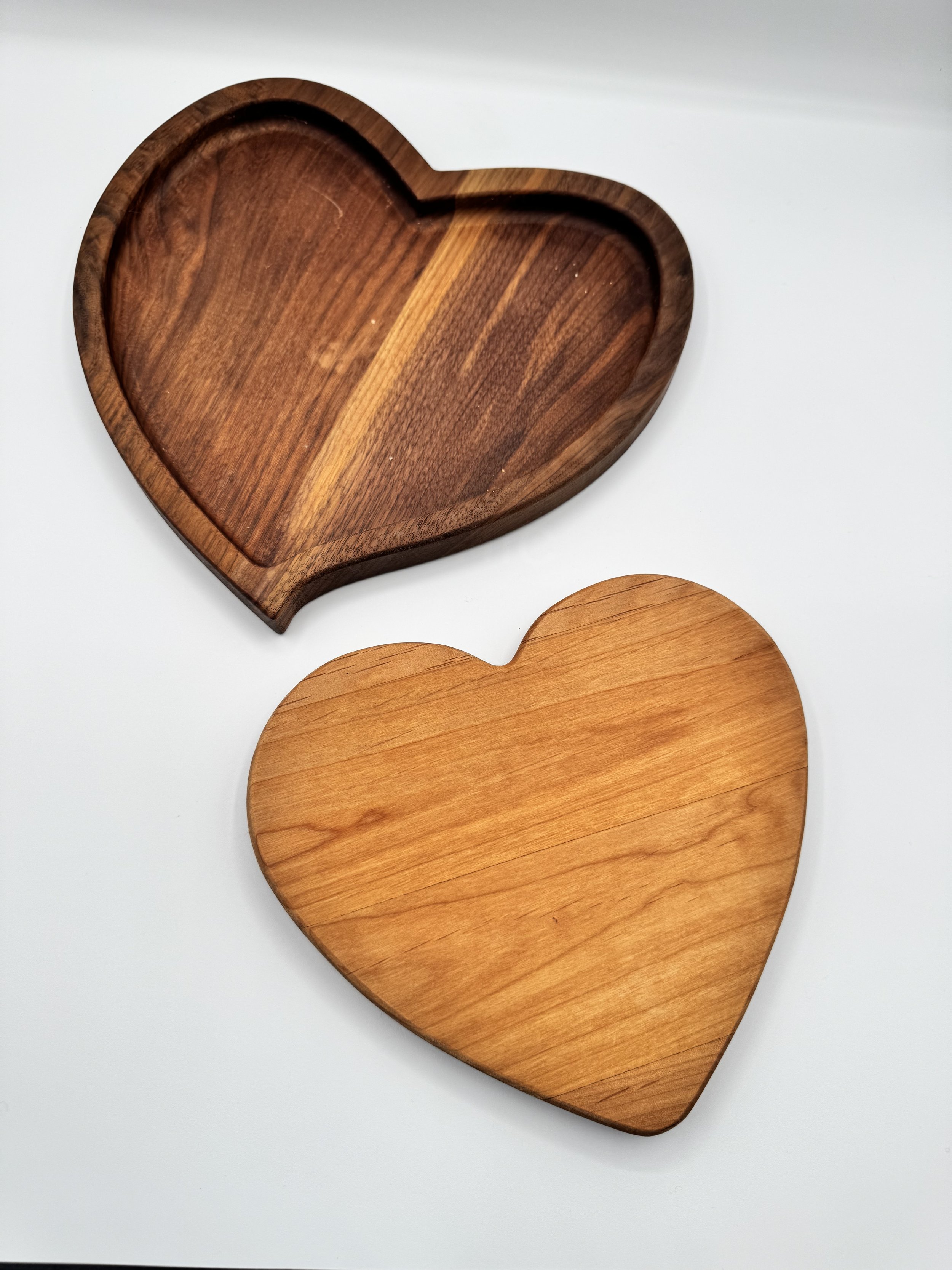 Wooden Heart Serving Platters (Set)