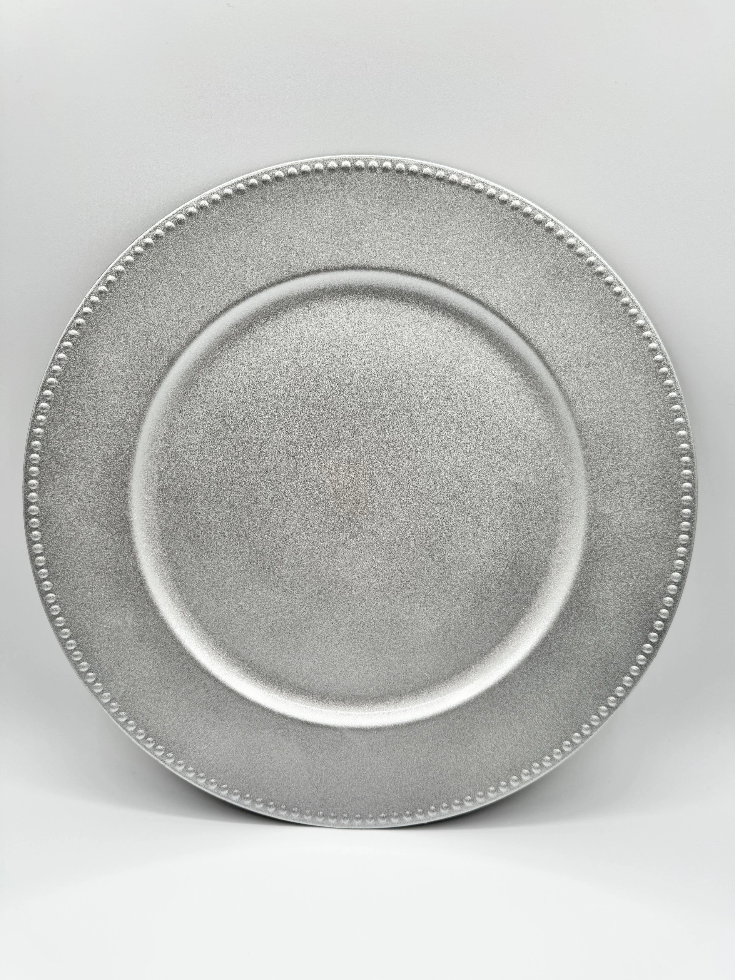 Silver Beaded Charger Plate