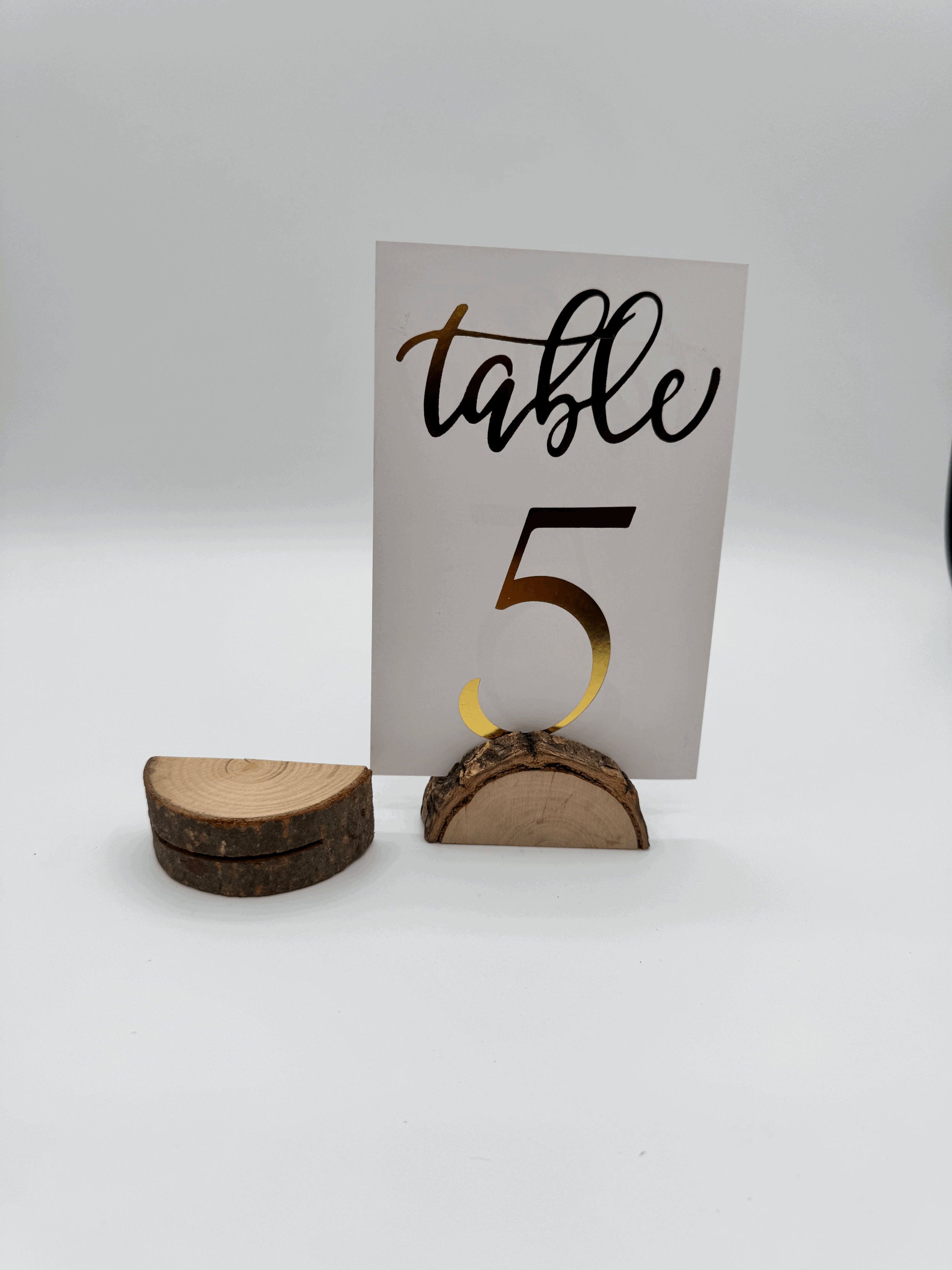 Wood Slice Card Holders