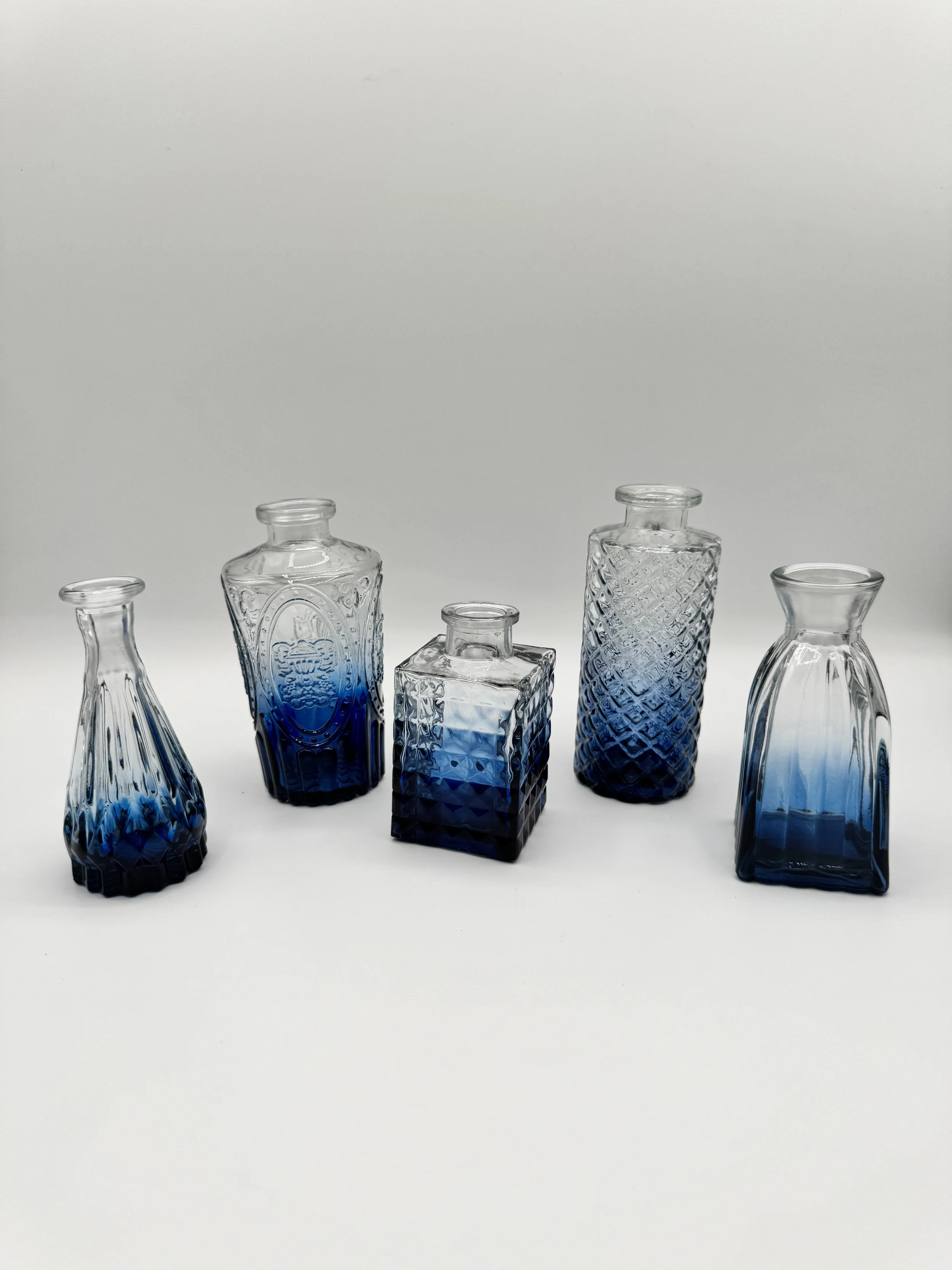 Blue Ombre Glass Bud Vase Collection