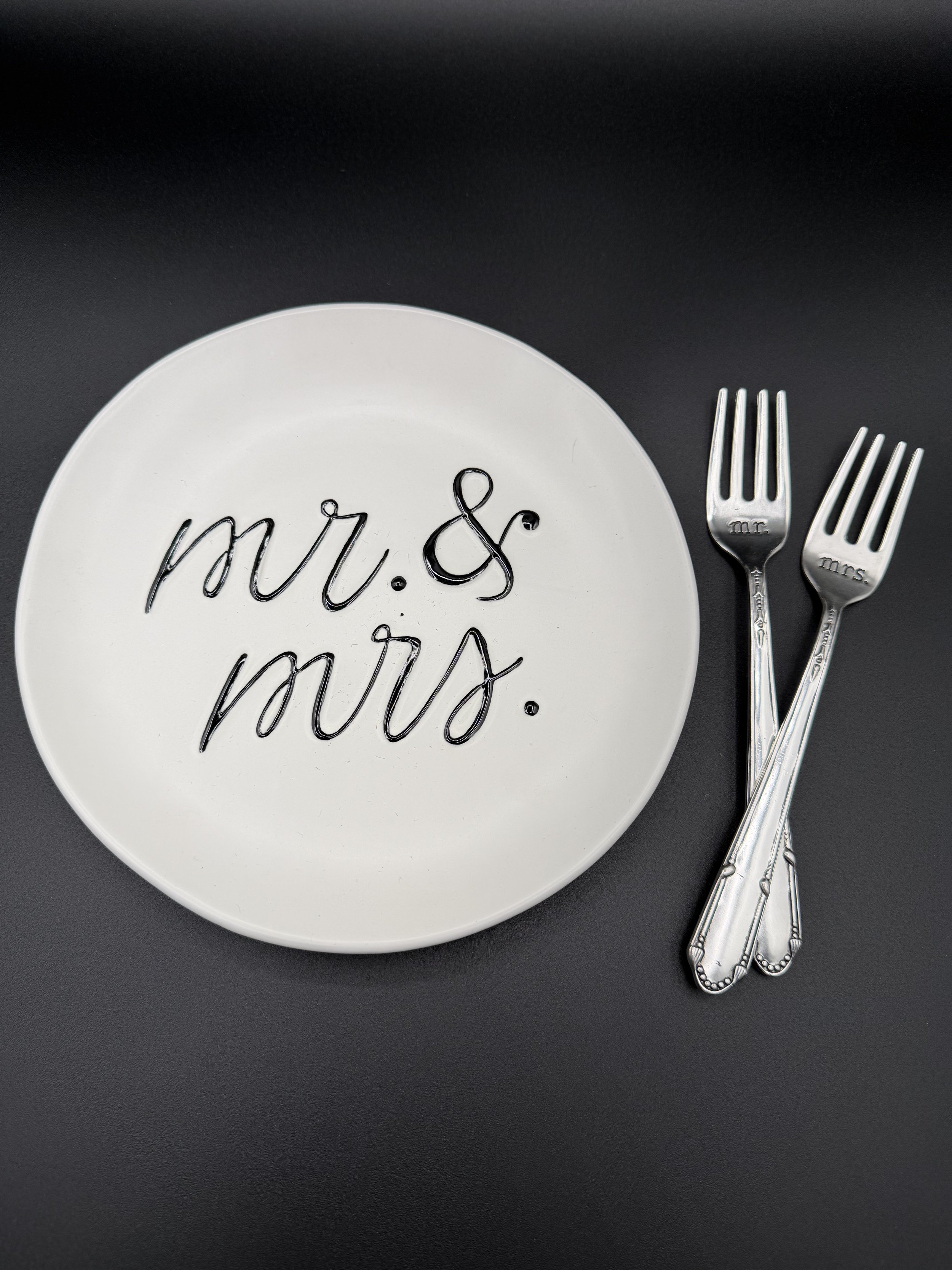 Mr. &amp; Mrs. Dessert Plate Set
