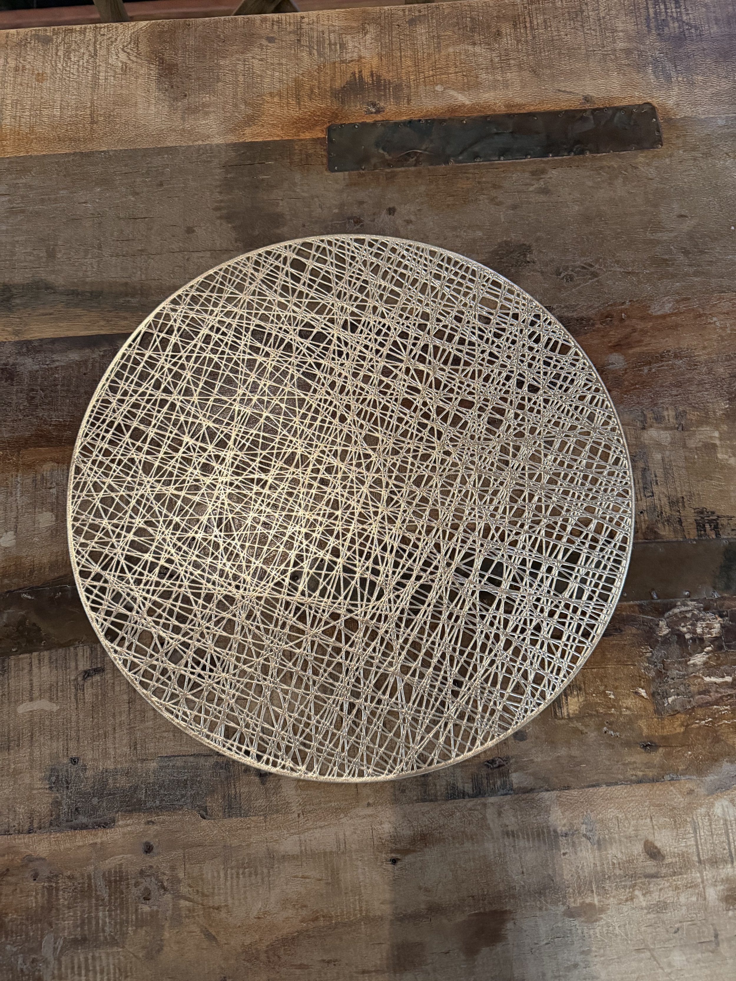 Gold Geometric Charger Plate