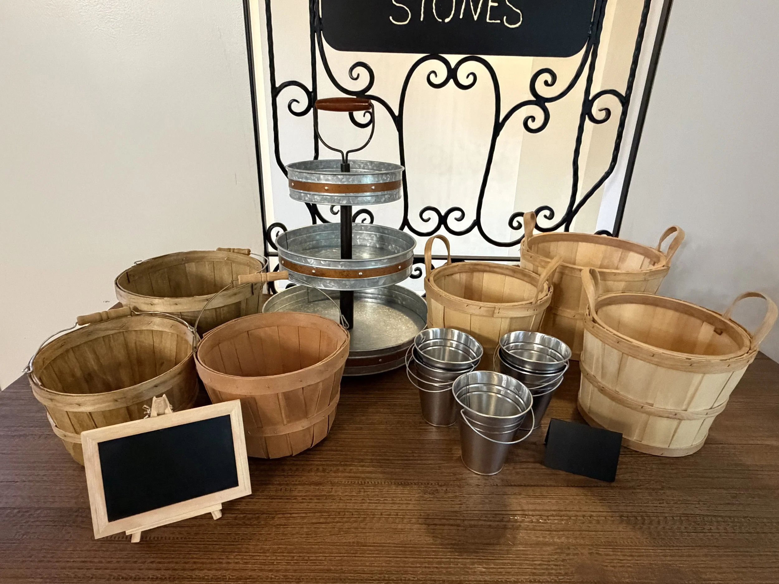 Rustic Market Baskets &amp; Galvanized Display Pieces