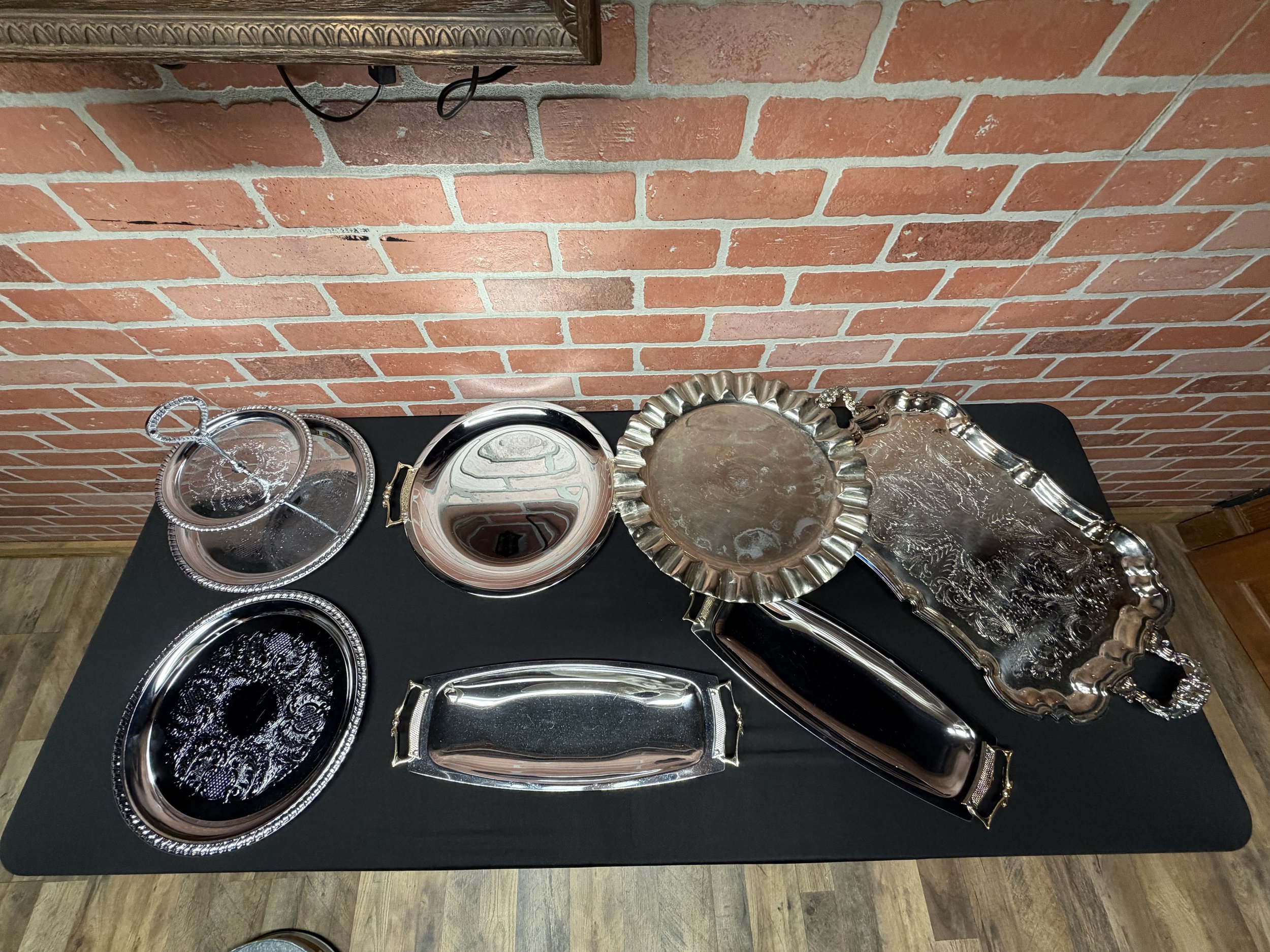 Vintage Silver Serving Trays &amp; Platters