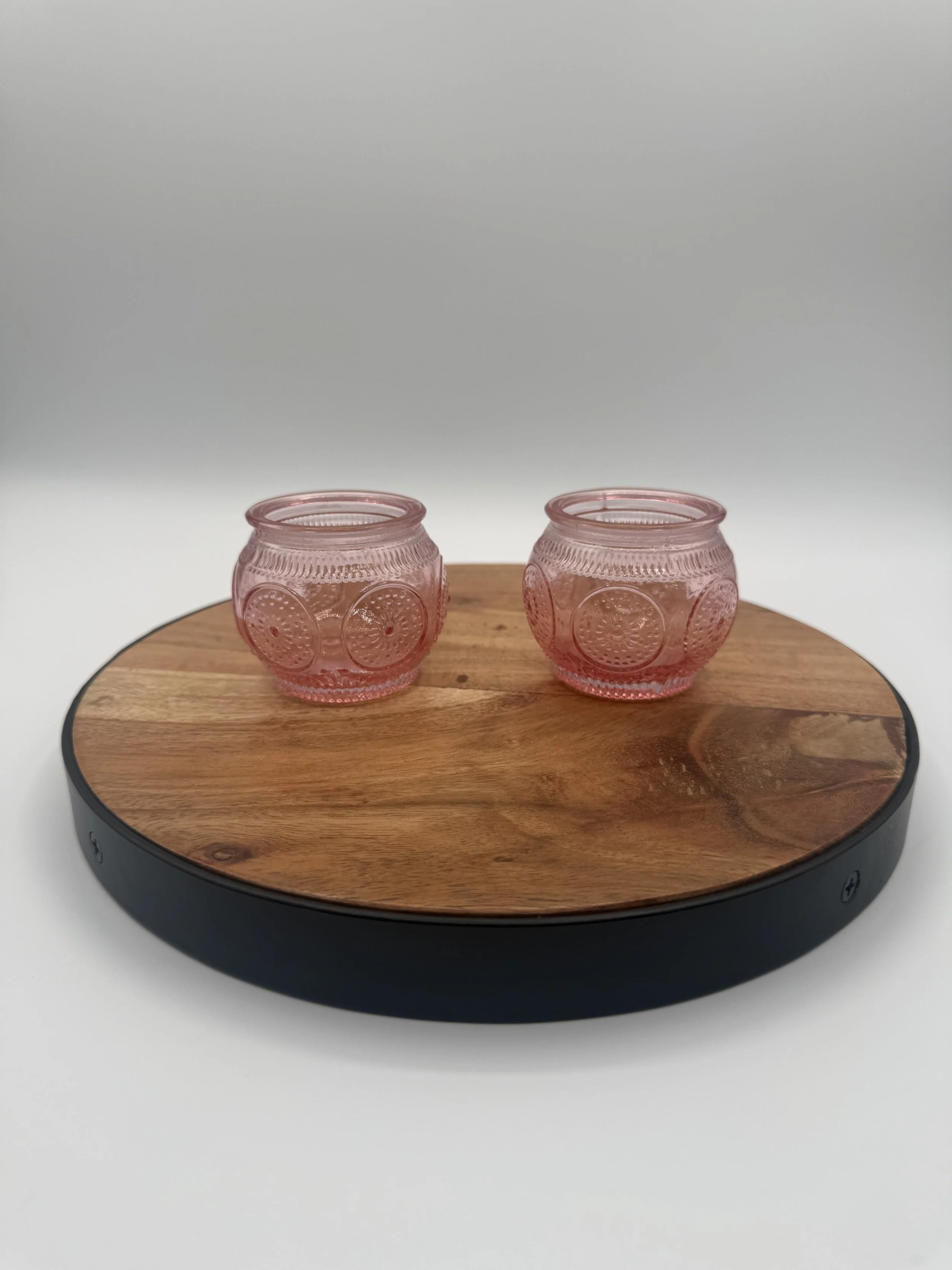 Pink Glass Votive Holders