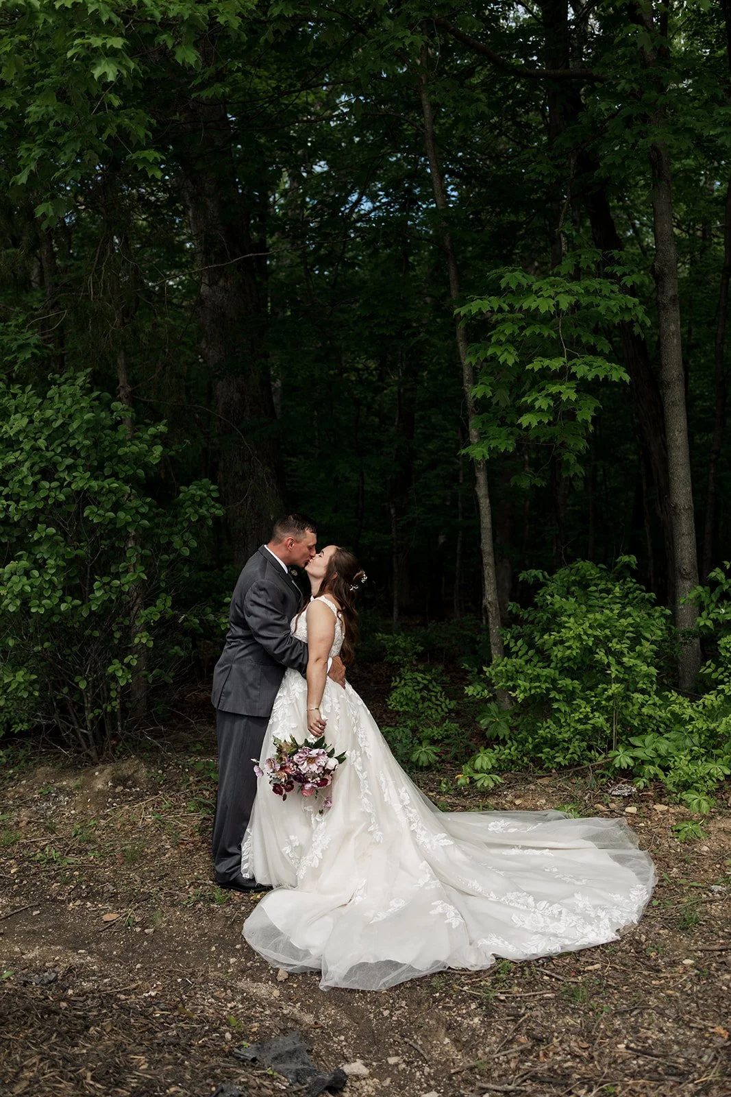 Bride and groom portraits at 1860 Schulhaus outdoor near ceremony site