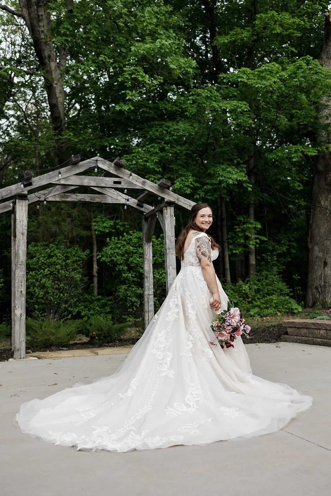 Bridal portraits at 1860 Schulhaus outdoor ceremony site