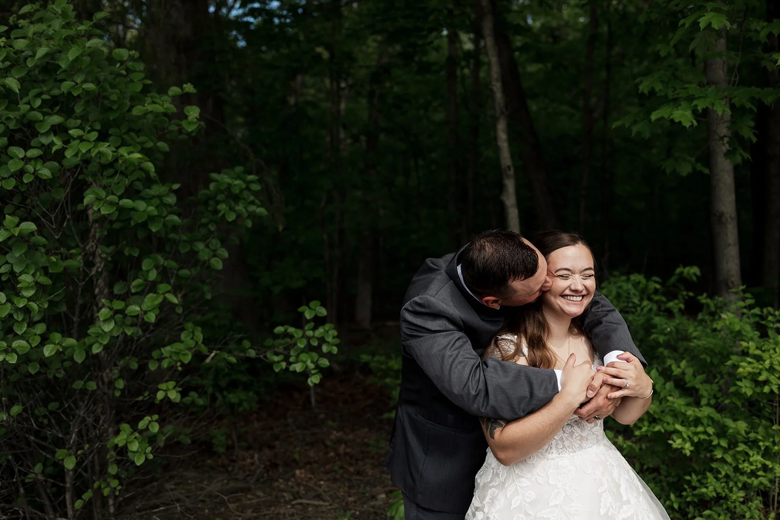 Bride and groom portraits at 1860 Schulhaus outdoor ceremony site