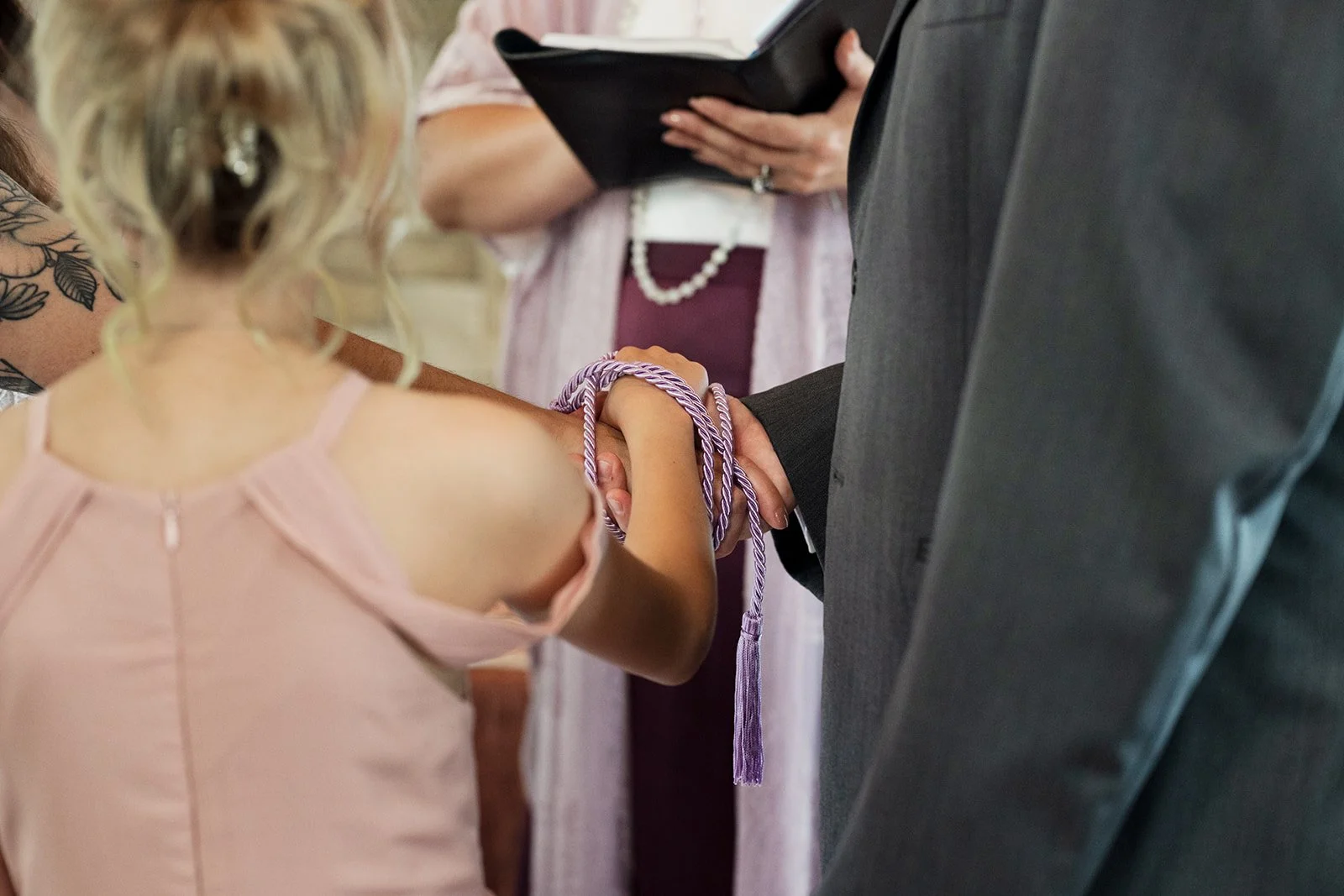 Becoming a family during ceremony at 1860 Schulhaus Venue Micro Wedding Venue