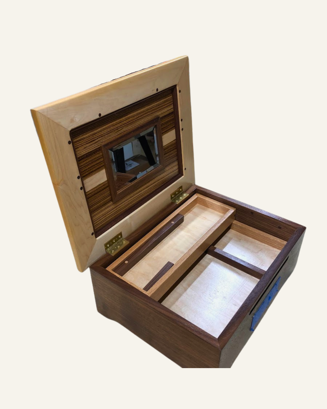 Wedding card box converted to a jewelry box