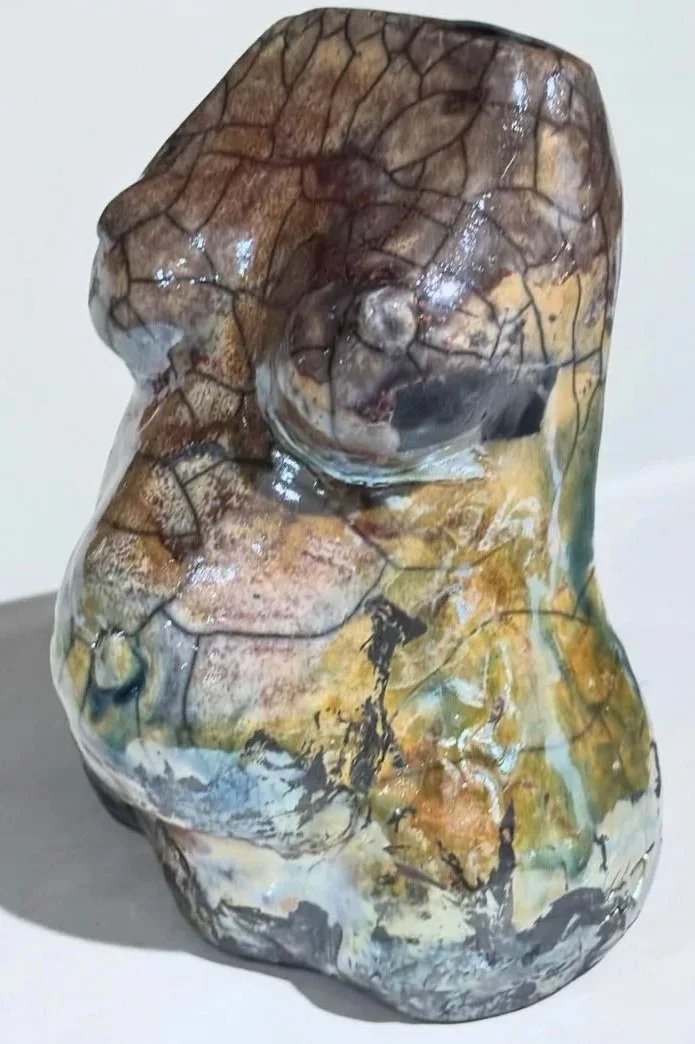 Vase: I don't like cut flowers (7"x5"x5") Raku
