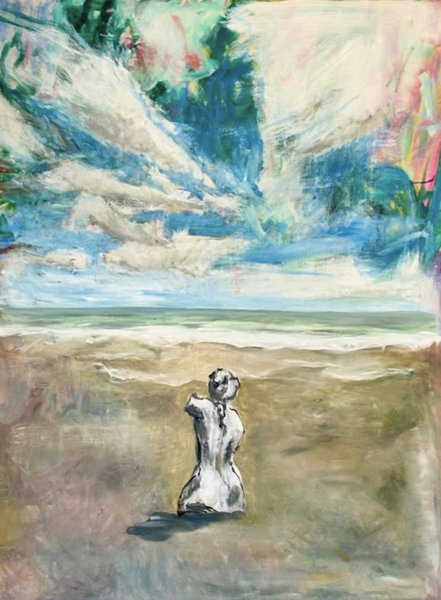 The Beach in Context ( oil on canvas )