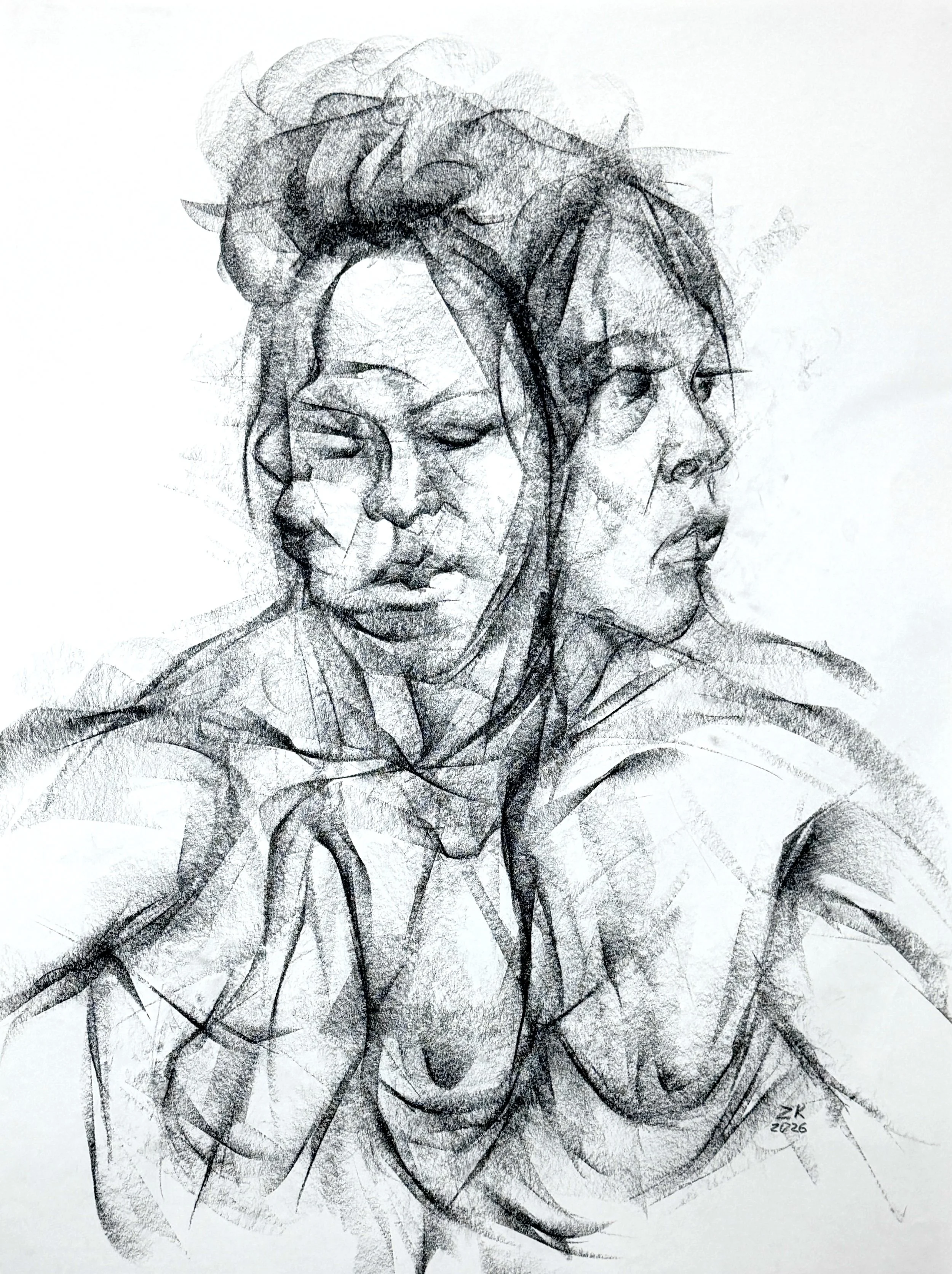 "Untitled"
Compressed charcoal on paper
18 x 24 in
2026