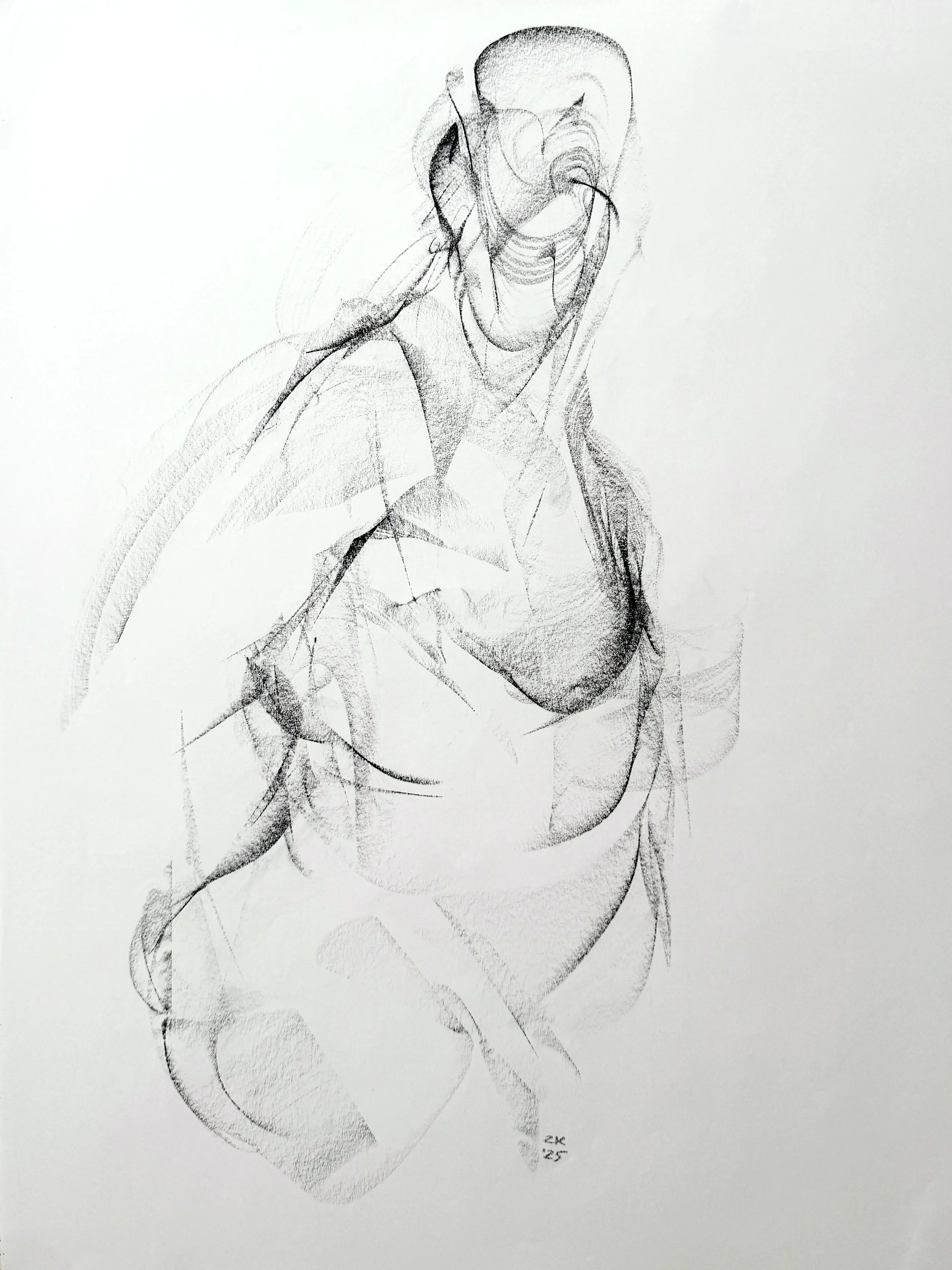 "Untitled"
Compressed charcoal on paper
18 x 24 in
2025