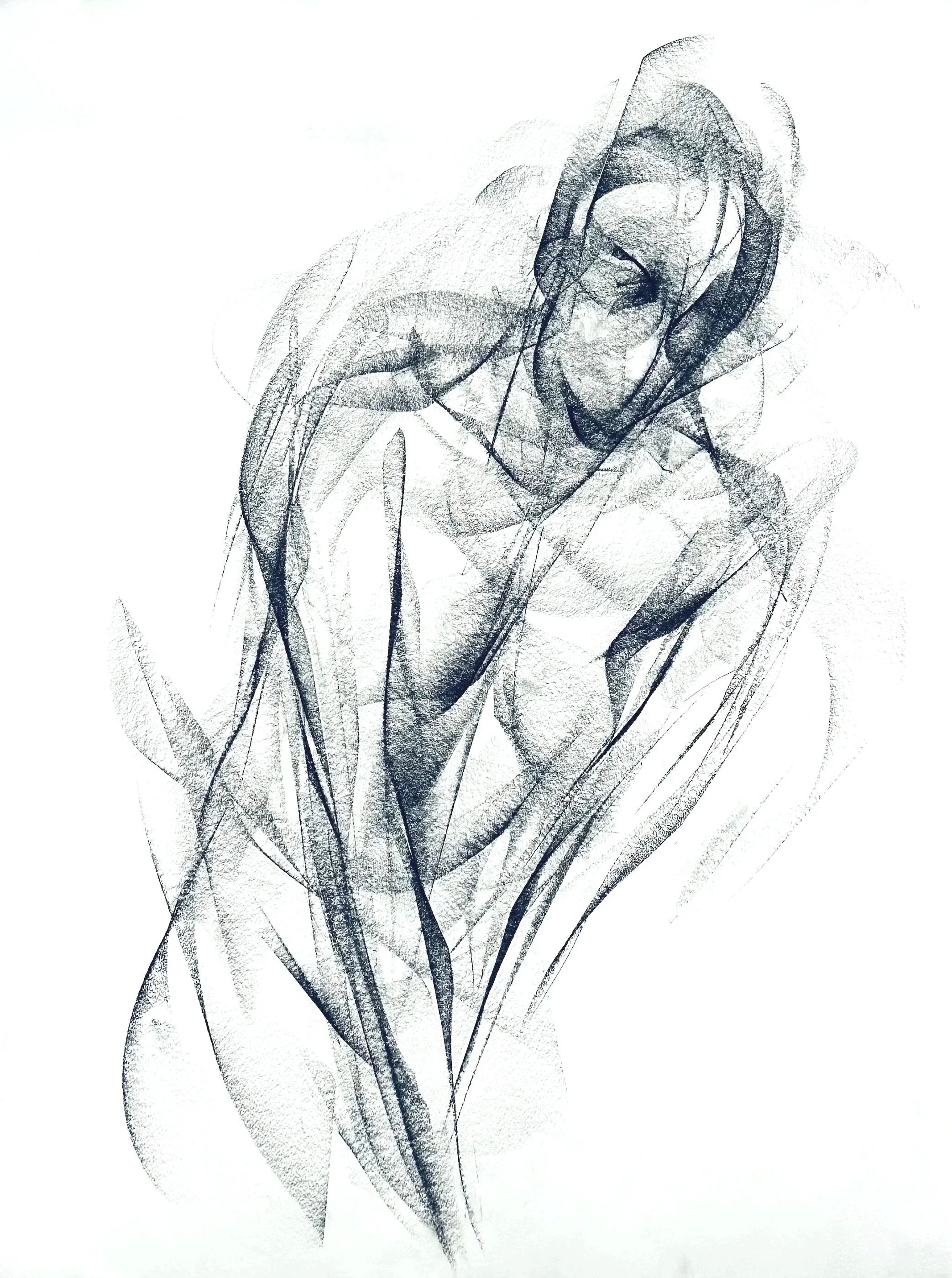 "The Weight of Being"
Compressed charcoal on paper
18 x 24 in
2025